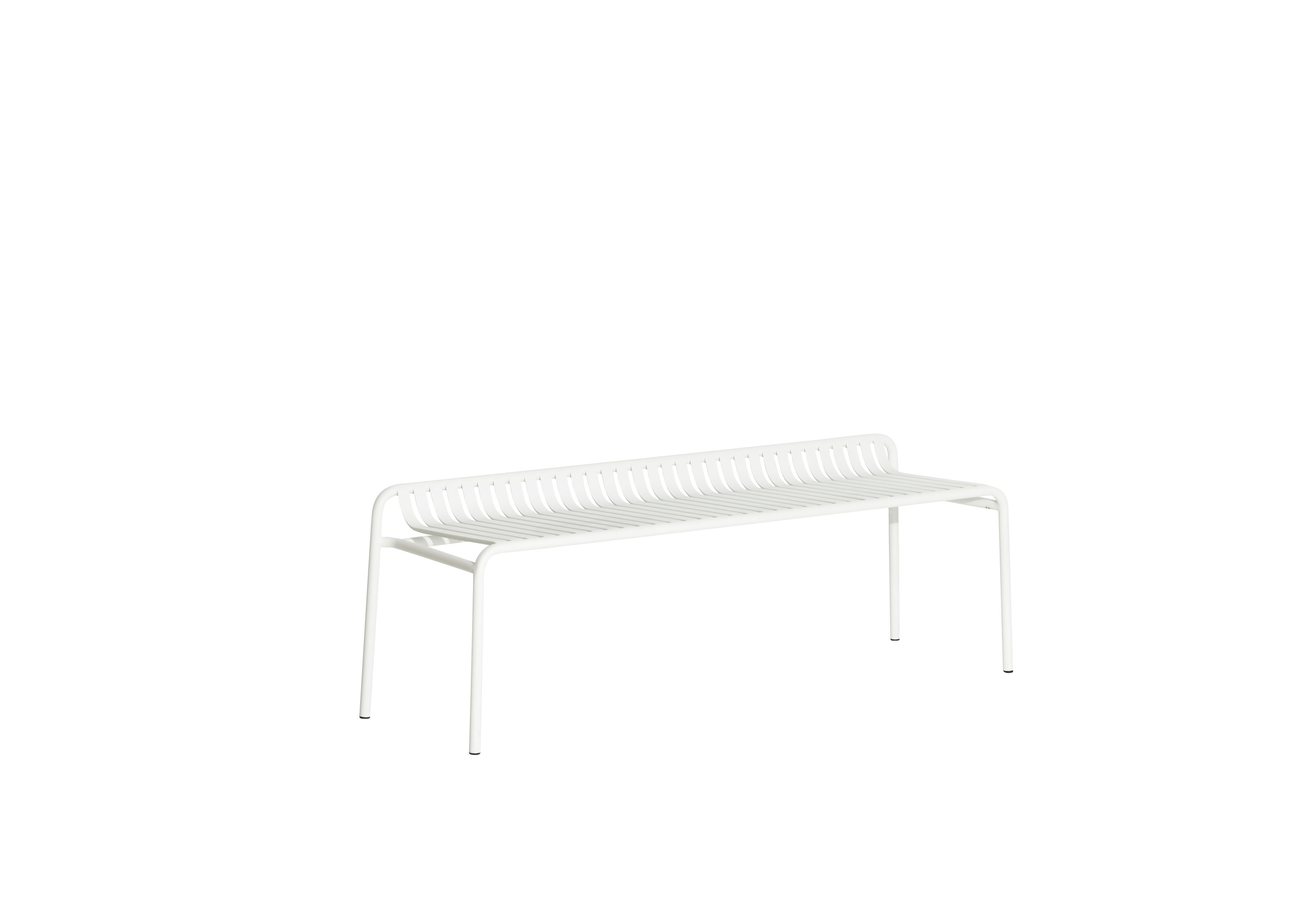 Petite Friture Week-End Bench without Back in White Aluminium by Studio BrichetZiegler, 2017

The week-end collection is a full range of outdoor furniture, in aluminium grained epoxy paint, matt finish, that includes 18 functions and 8 colours for