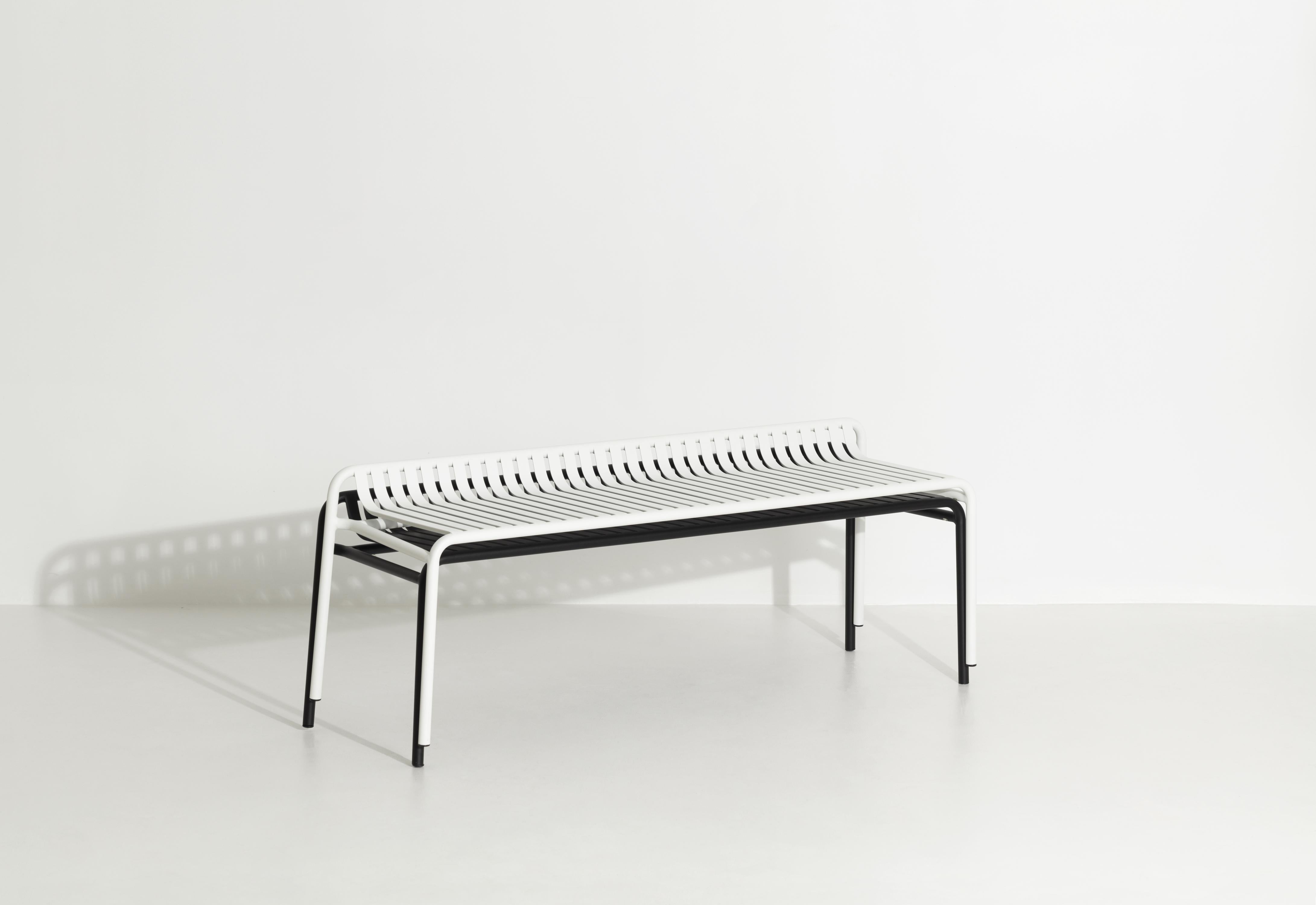 Chinese Petite Friture Week-End Bench without Back in White Aluminium, 2017  For Sale