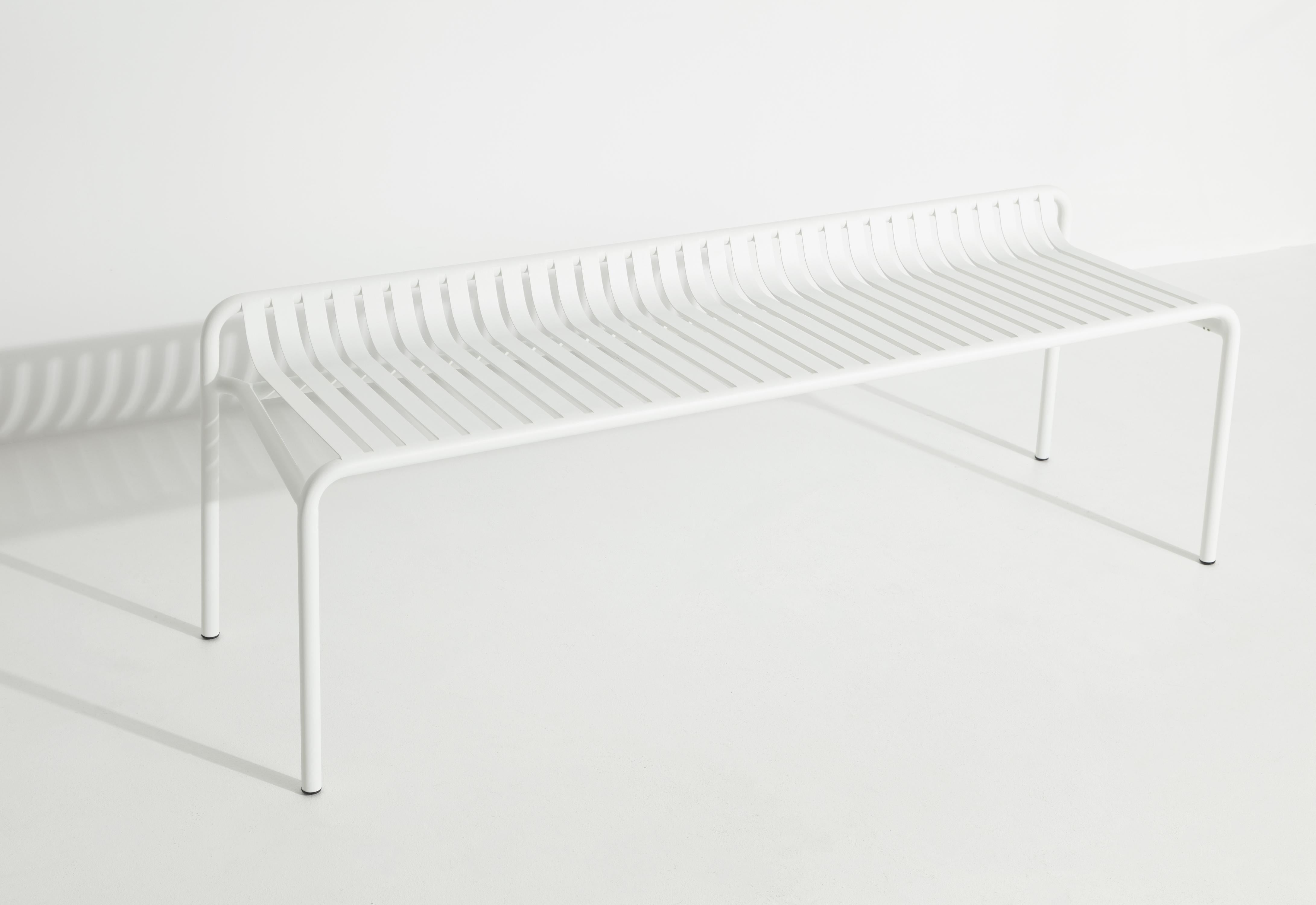 Aluminium Petit banc d'appoint Friture sans dos en aluminium blanc, 2017 en vente