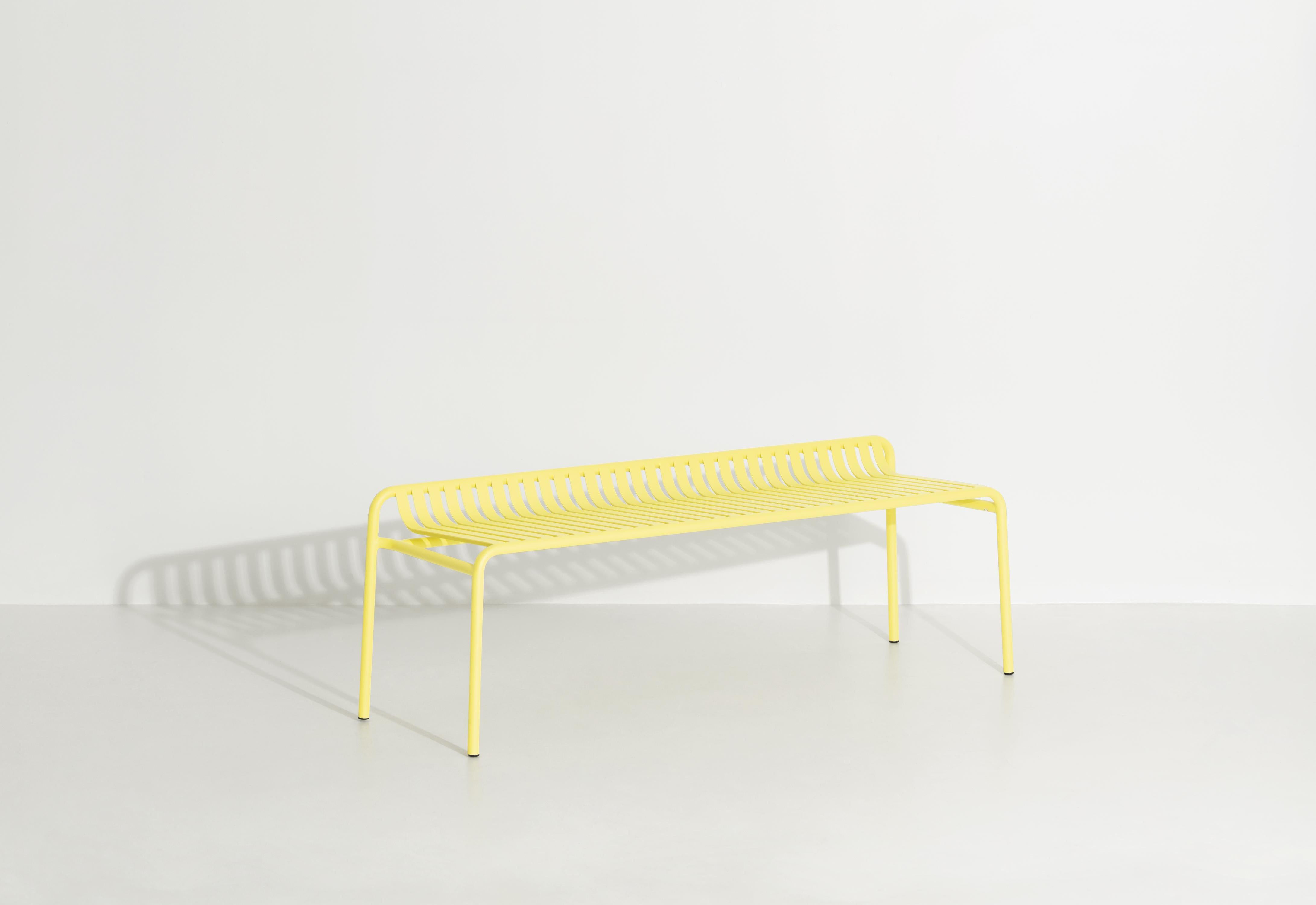 Chinese Petite Friture Week-End Bench without Back in Yellow Aluminium, 2017  For Sale