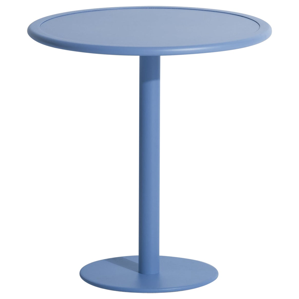 Tavolo da pranzo rotondo Petite Friture Week-End Bistro in alluminio blu azzurro, 2017