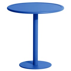 Petite Friture Week-End Tavolo da pranzo rotondo Bistro in alluminio blu, 2017
