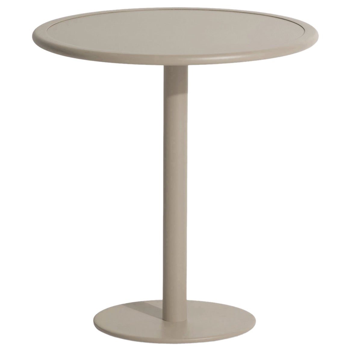 Kleiner runder Friture Week-End-Esstisch aus Dune Aluminium, 2017