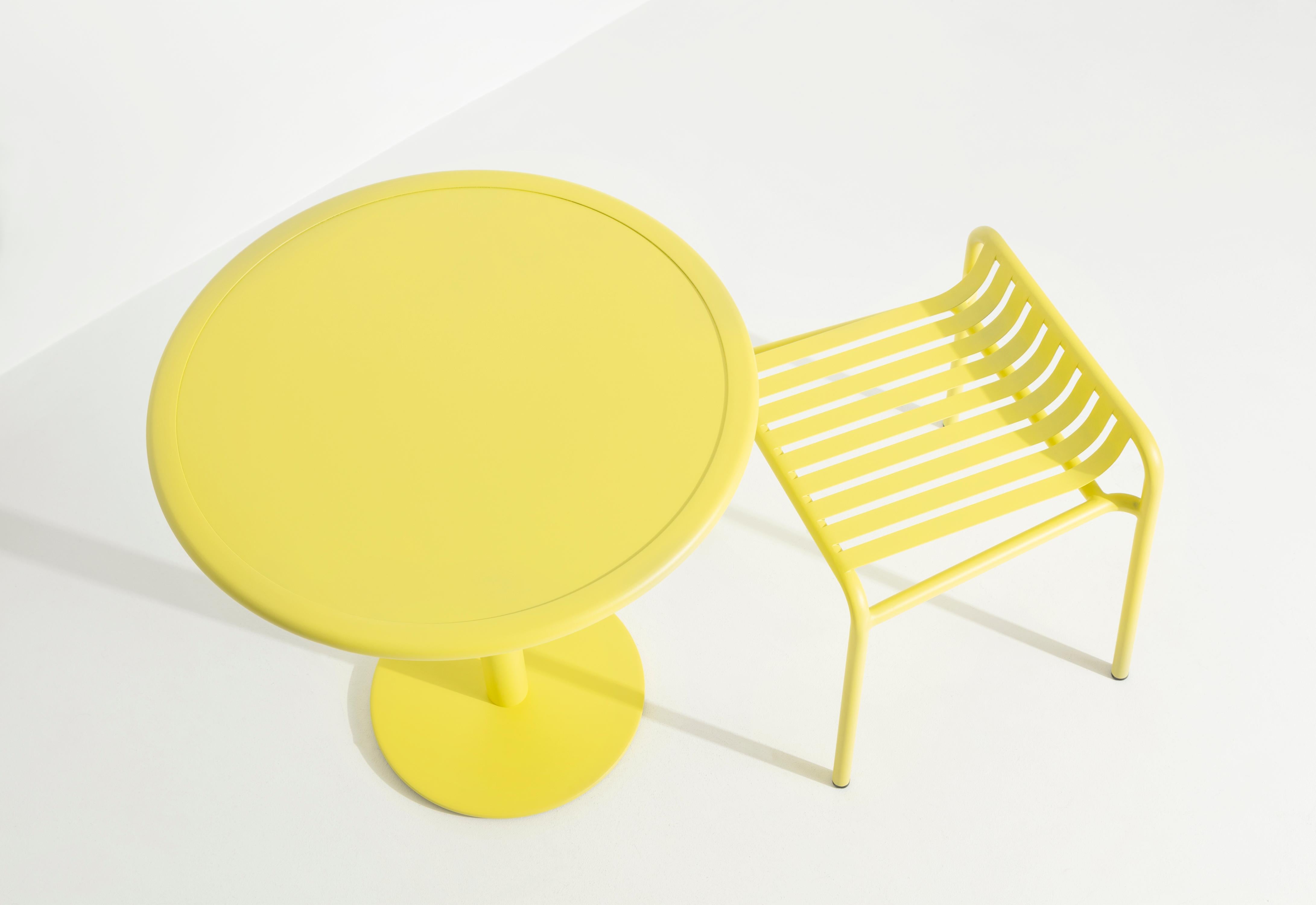 Petite Friture Week-End Bistro Round Dining Table in Yellow Aluminium, 2017 In New Condition For Sale In Brooklyn, NY