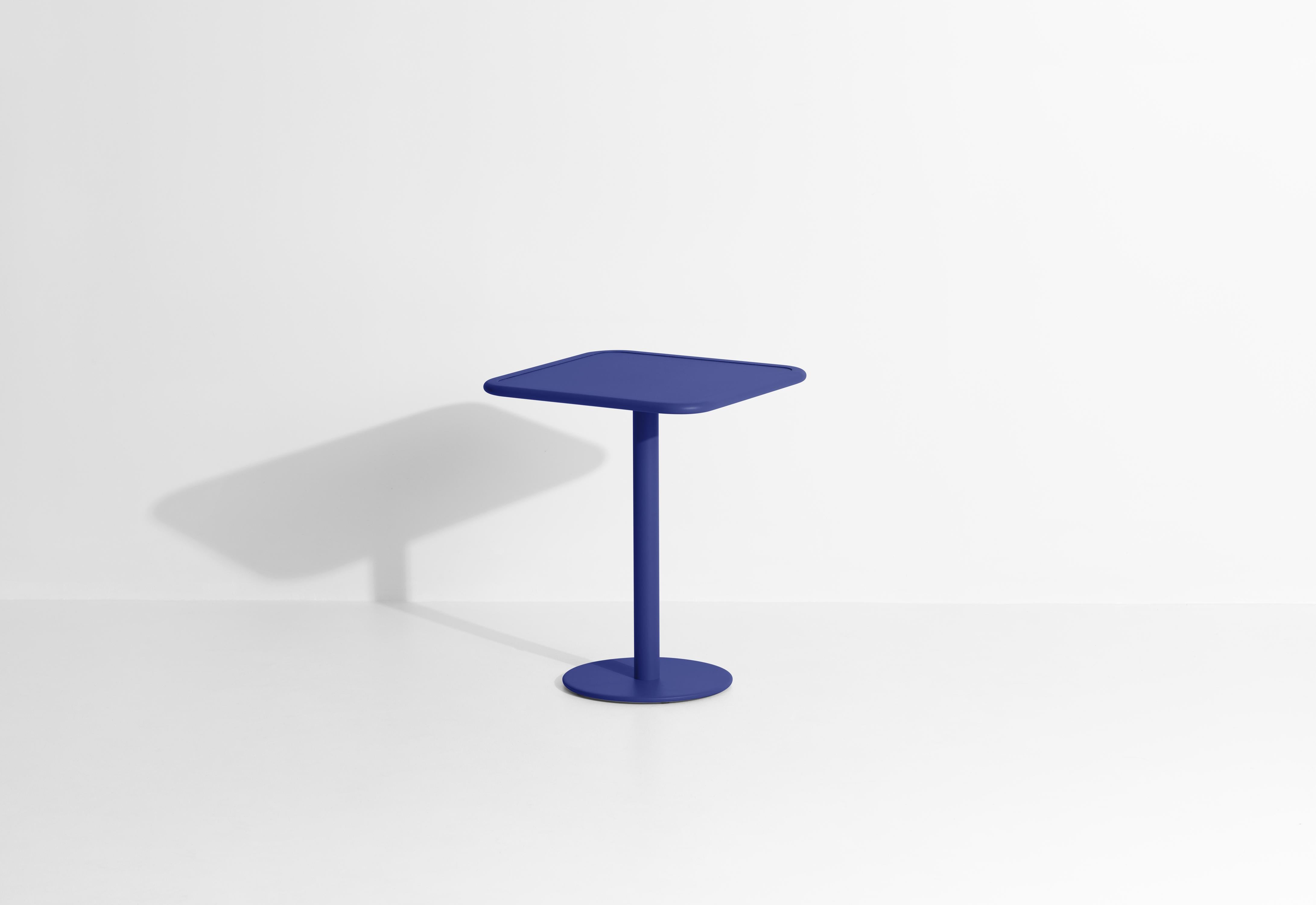 Chinese Petite Friture Week-End Bistro Square Dining Table in Blue Aluminium, 2017 For Sale