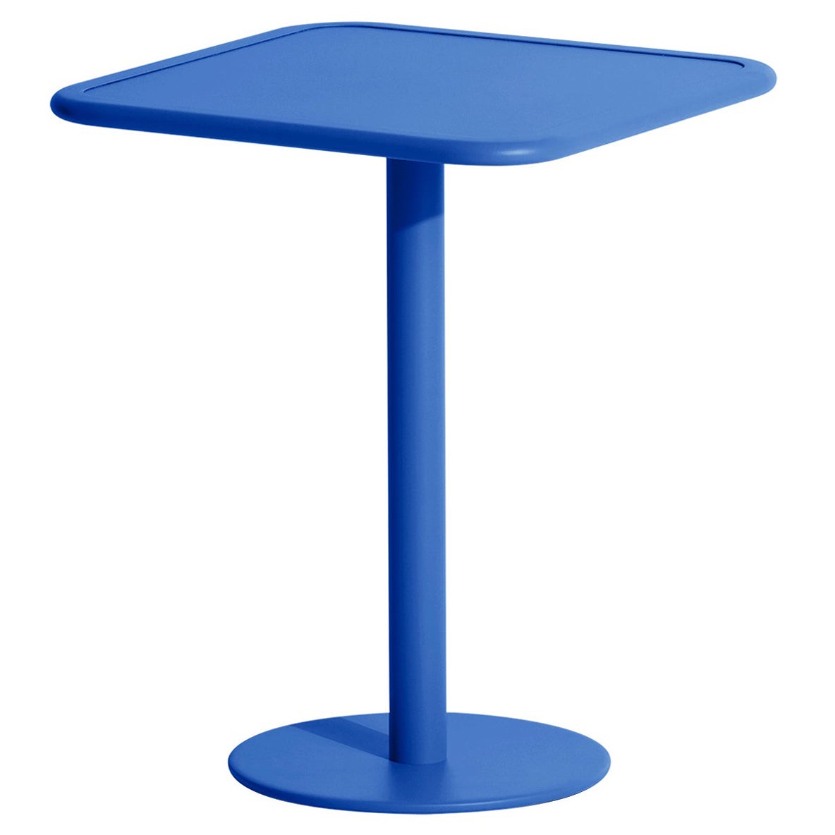 Tavolo da pranzo quadrato bistro Petite Friture Week-End in alluminio blu, 2017