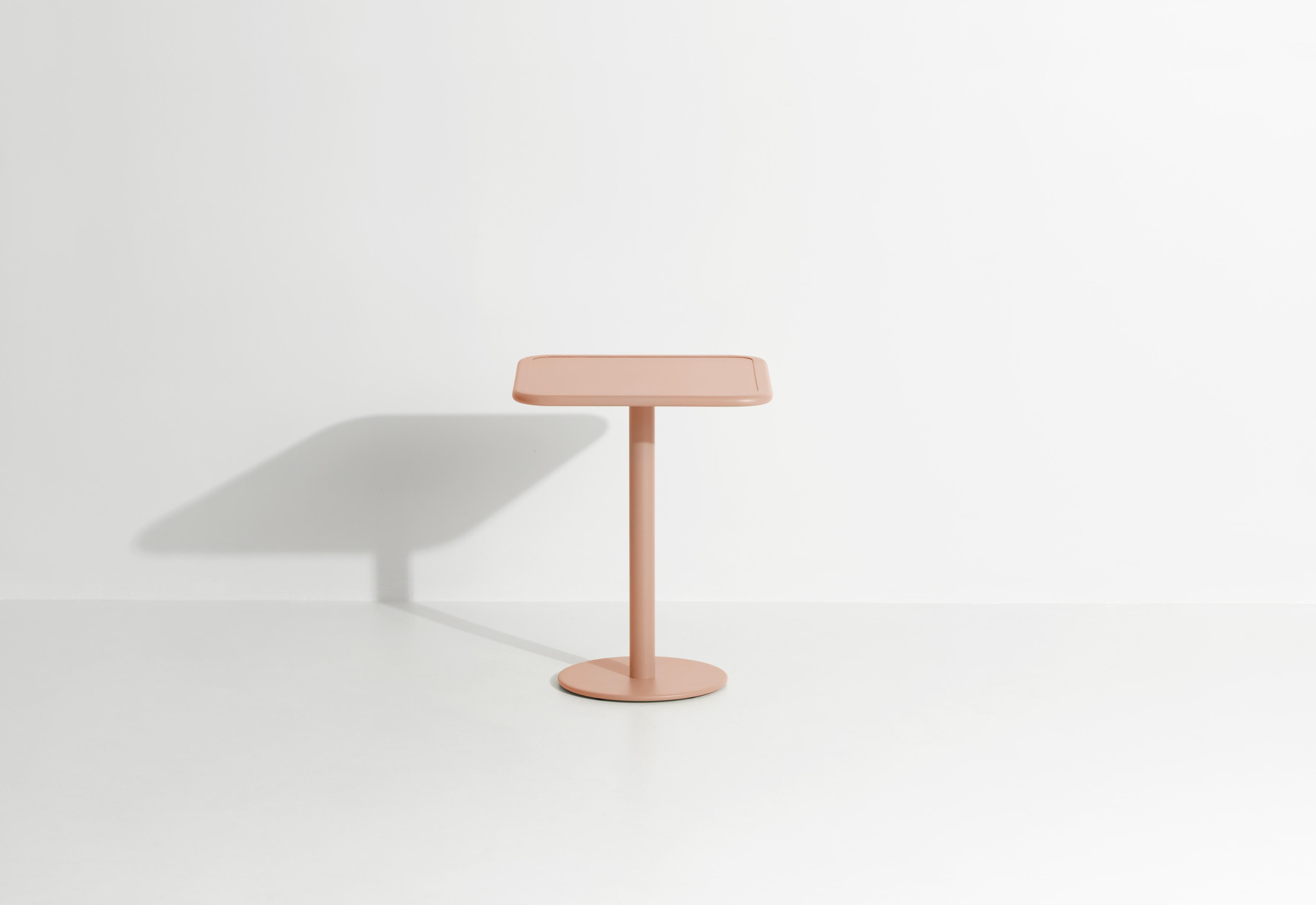 Petite Friture Week-End Bistro Square Dining Table in Blush Aluminium, 2017 In New Condition For Sale In Brooklyn, NY