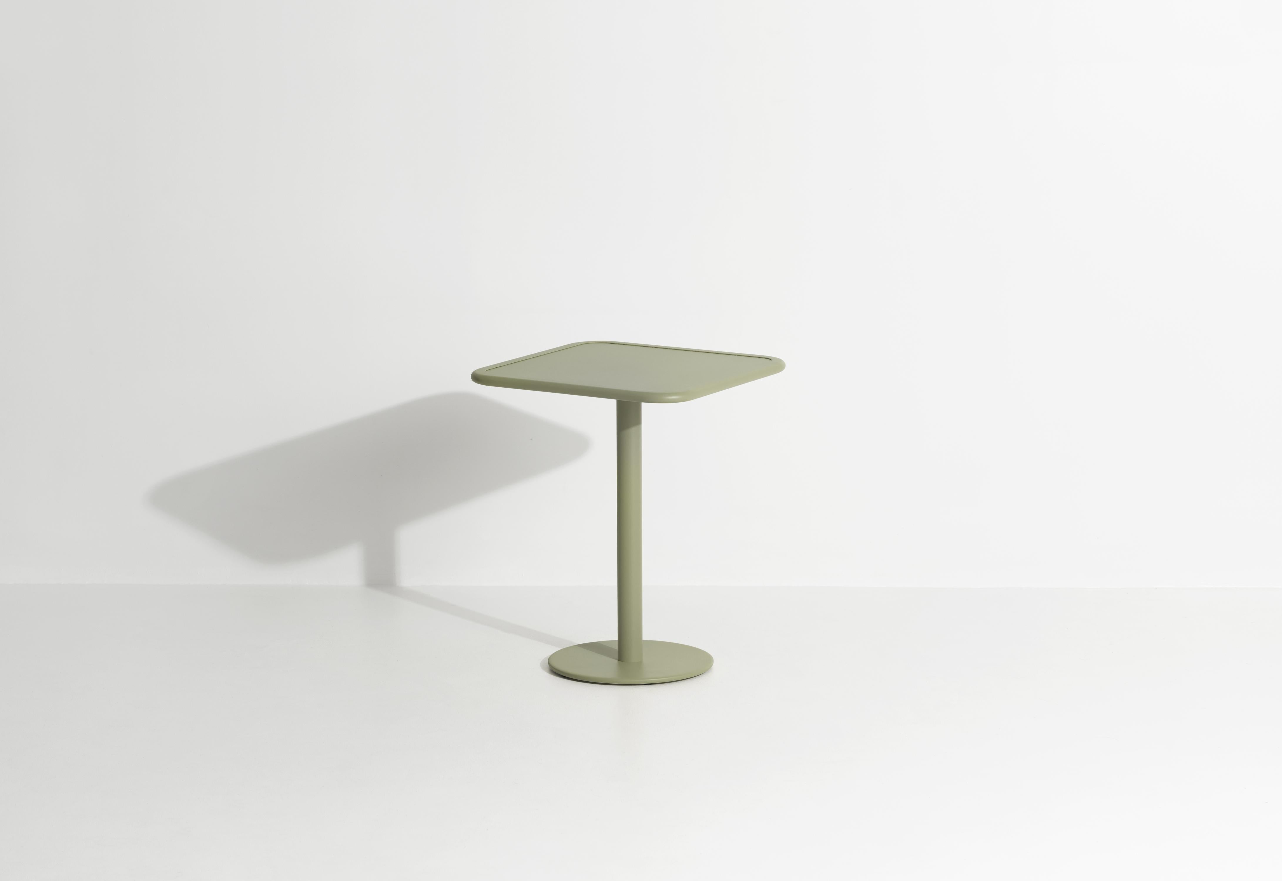 Chinese Petite Friture Week-End Bistro Square Dining Table in Jade Green Aluminium, 2017 For Sale