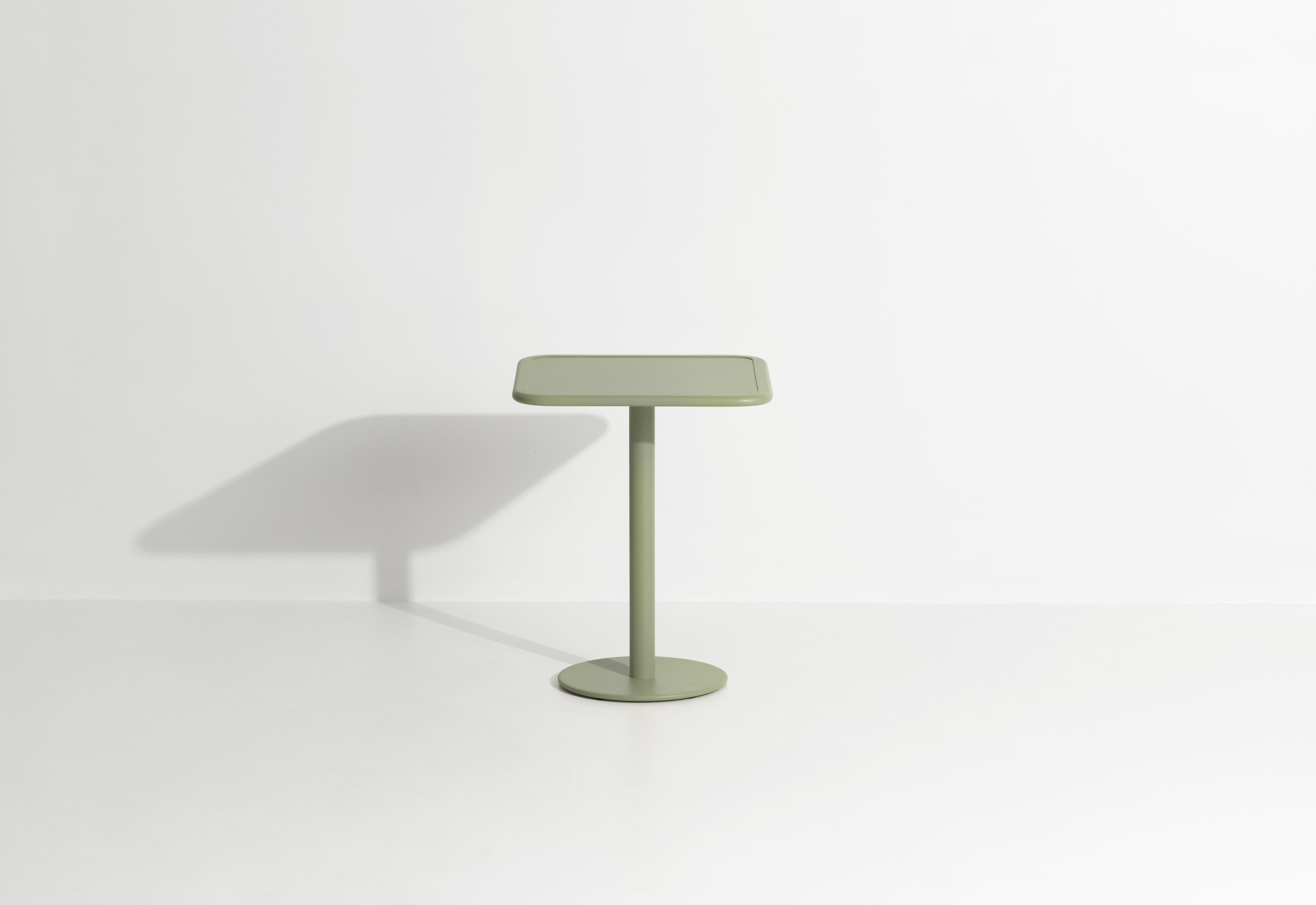 Petite Friture Week-End Bistro Square Dining Table in Jade Green Aluminium, 2017 In New Condition For Sale In Brooklyn, NY