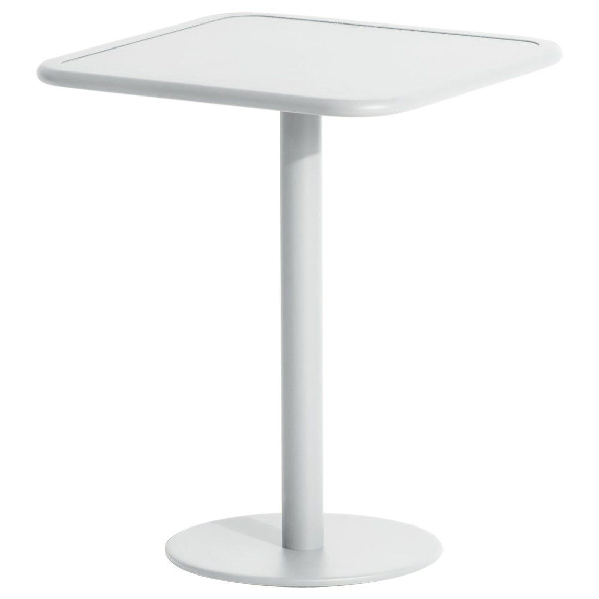 Kleiner quadratischer Friture Week-End Bistro-Esstisch aus perlengrauem Aluminium, 2017 im Angebot
