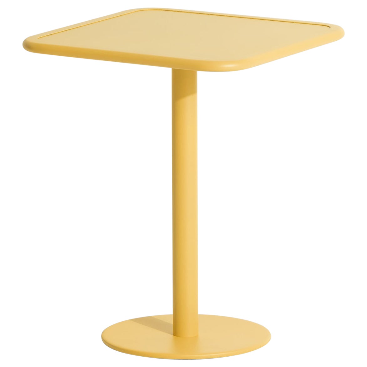 Kleiner quadratischer Friture Week-End-Esstisch aus safranfarbenem Aluminium, 2017 im Angebot