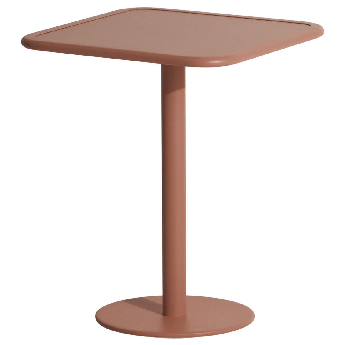 Petite Friture Week-End Tavolo da pranzo quadrato Bistro in alluminio terracotta, 2017