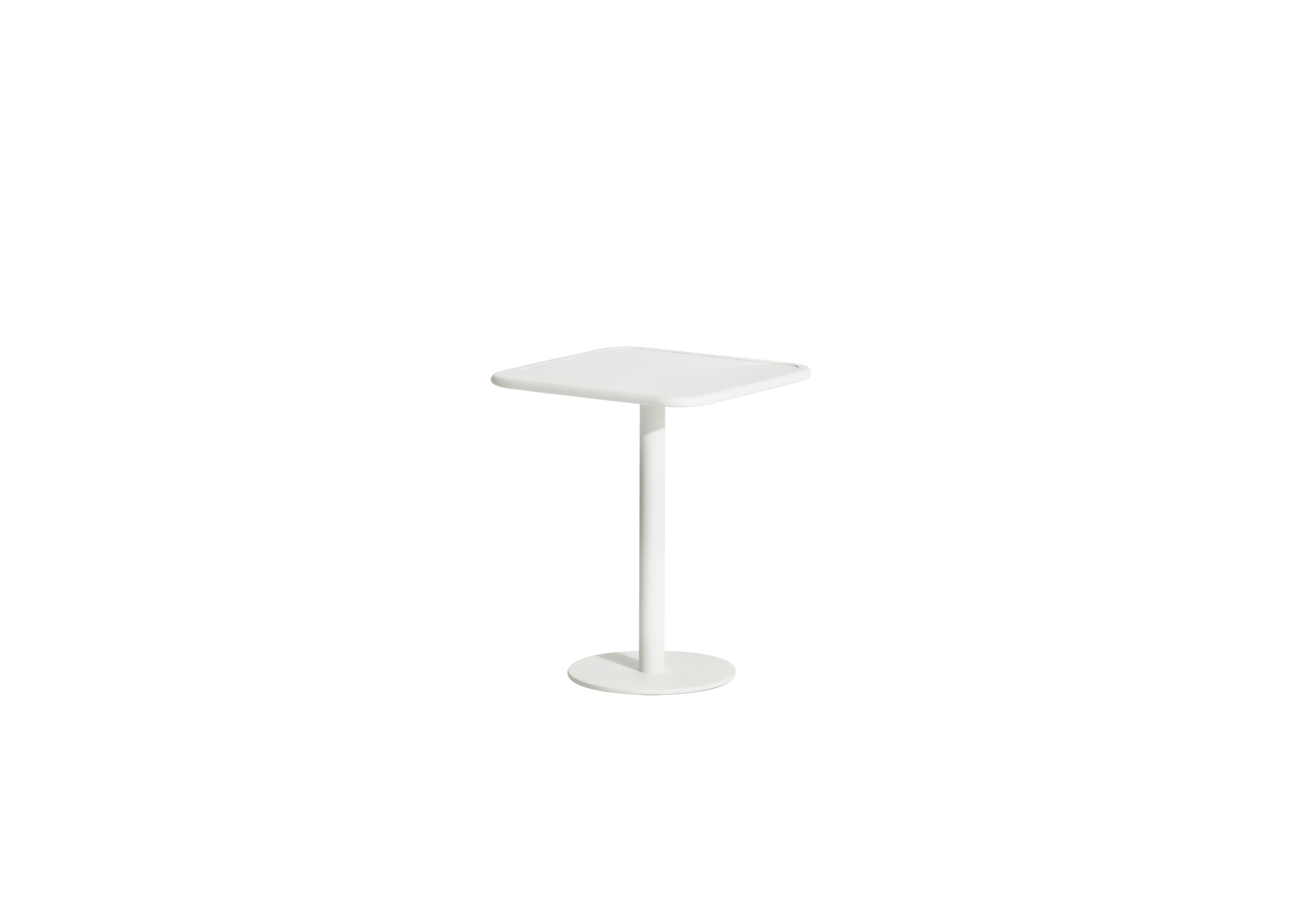 Petite Friture Week-End Bistro Square Dining Table in White Aluminium by Studio BrichetZiegler, 2017

The week-end collection is a full range of outdoor furniture, in aluminium grained epoxy paint, matt finish, that includes 18 functions and 8