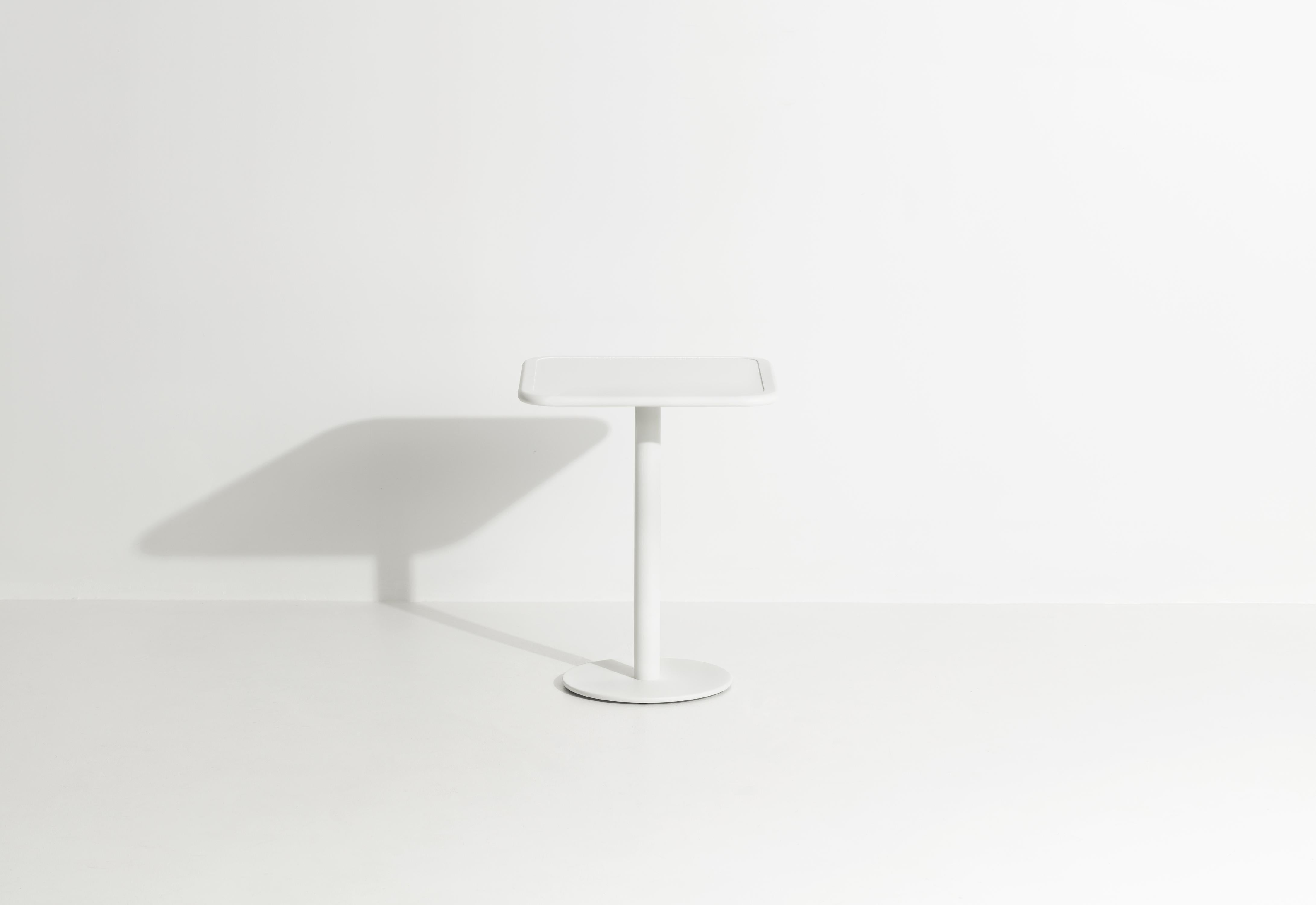 Petite Friture Week-End Bistro Square Dining Table in White Aluminium, 2017 In New Condition For Sale In Brooklyn, NY