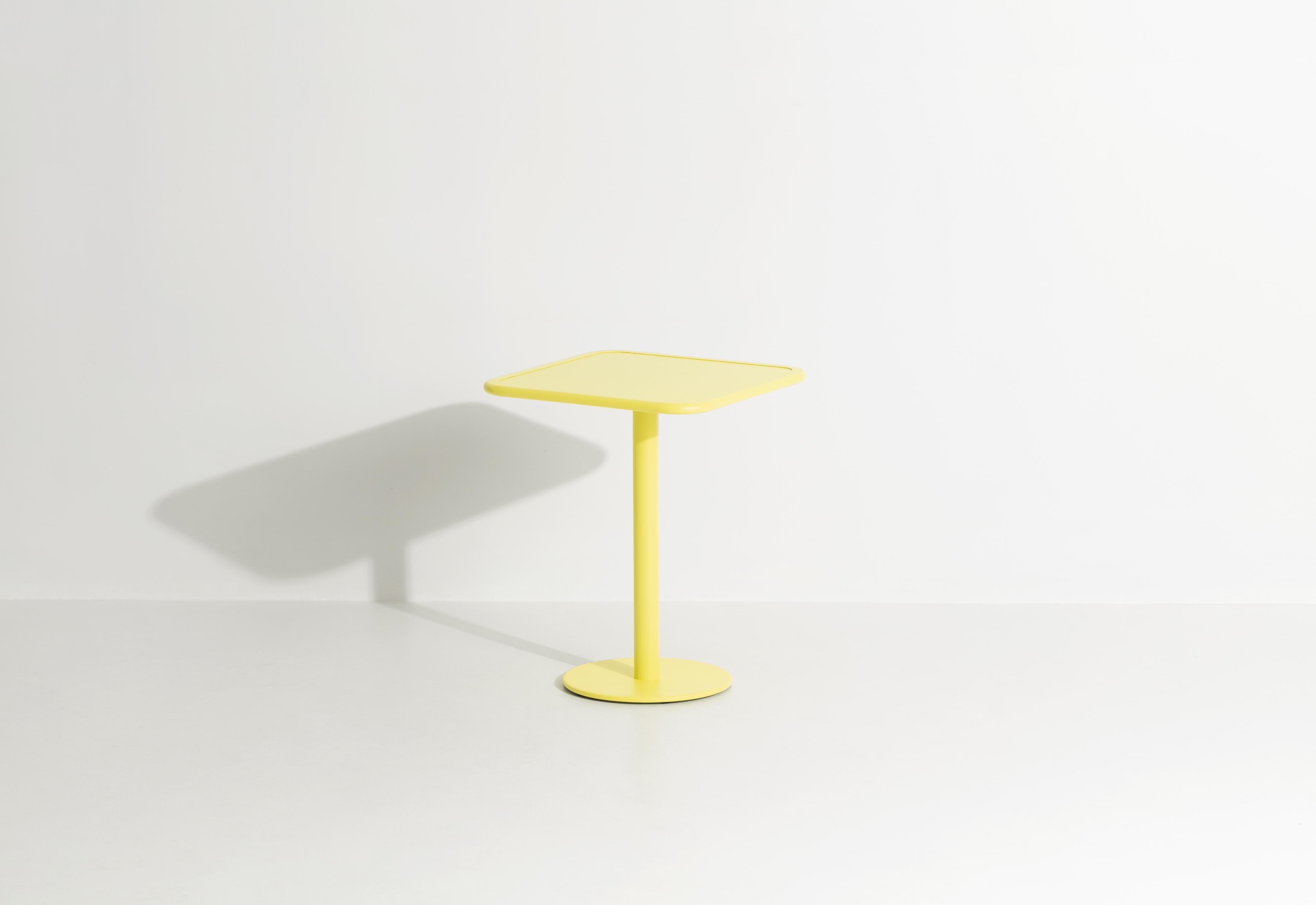 Chinese Petite Friture Week-End Bistro Square Dining Table in Yellow Aluminium, 2017 For Sale