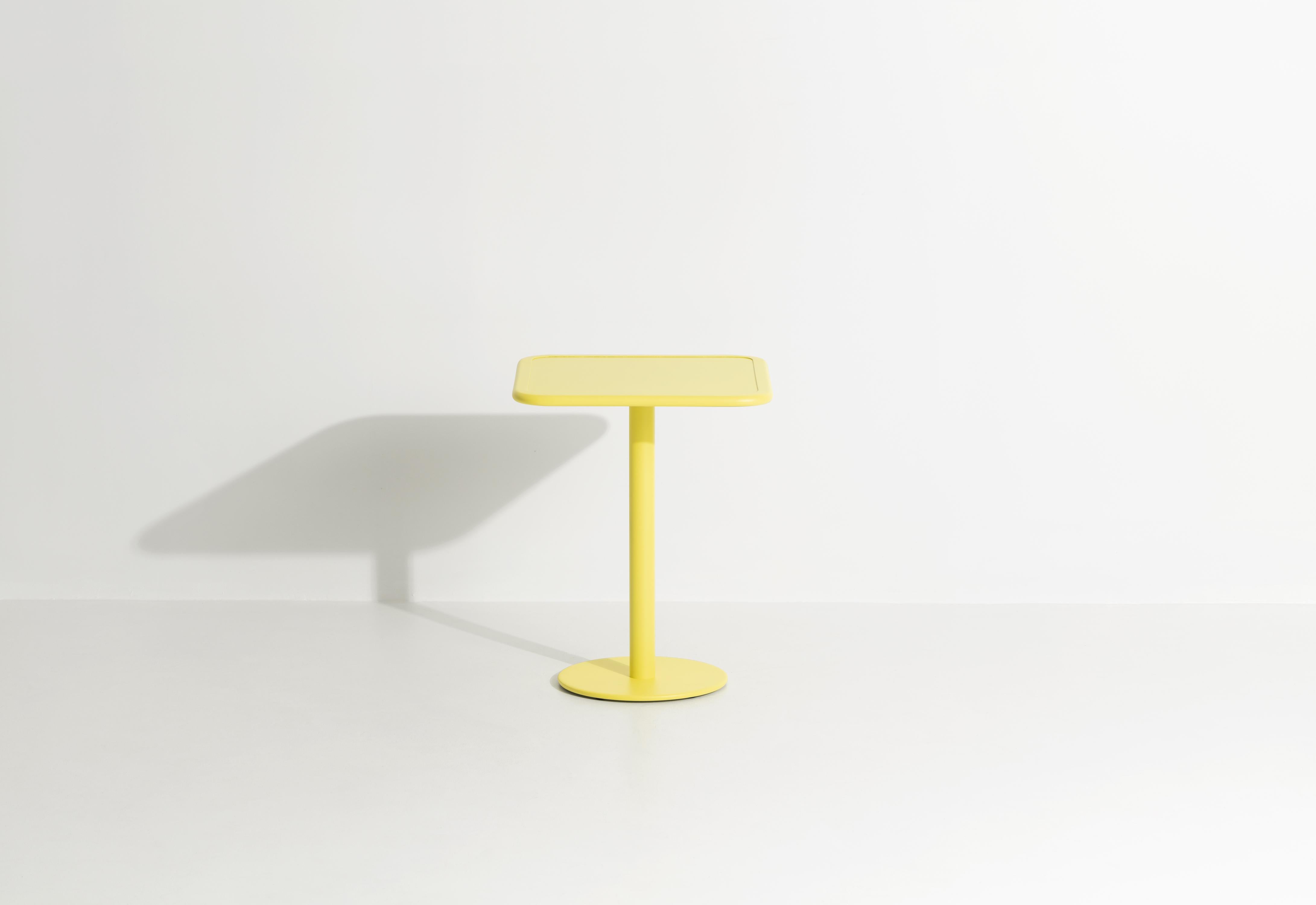 Petite Friture Week-End Bistro Square Dining Table in Yellow Aluminium, 2017 In New Condition For Sale In Brooklyn, NY