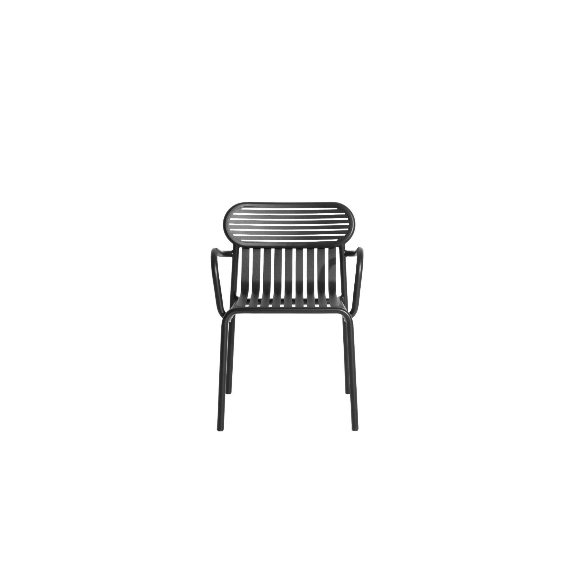 Petite Friture Week-End Bridge Chair in Black Aluminium by Studio BrichetZiegler, 2017

The week-end collection is a full range of outdoor furniture, in aluminium grained epoxy paint, matt finish, that includes 18 functions and 8 colours for the