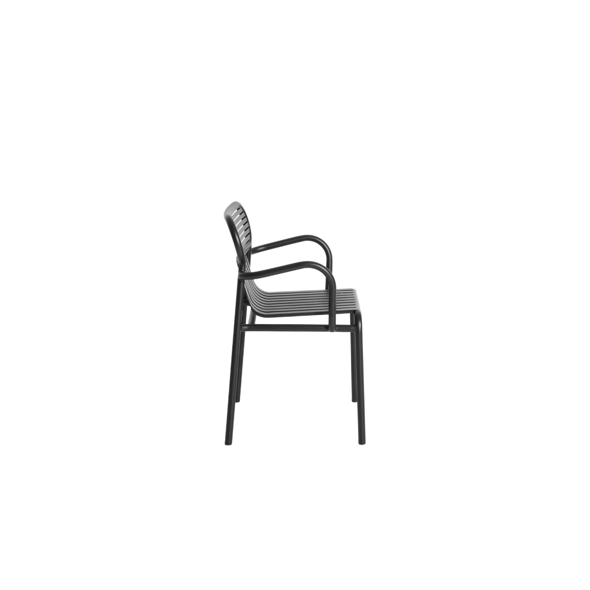 Chinese Petite Friture Week-End Bridge Chair in Black Aluminium by Studio BrichetZiegler For Sale