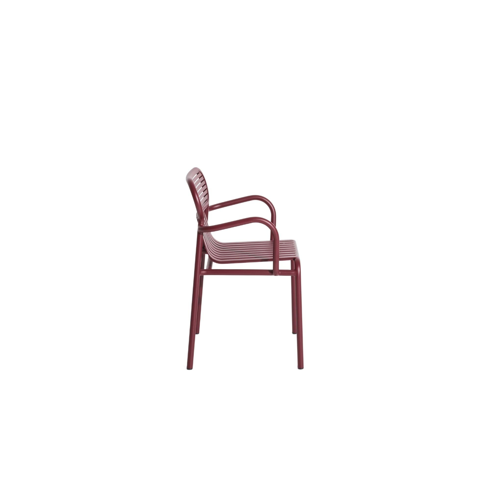 Chinese Petite Friture Week-End Bridge Chair in Burgundy Aluminium, 2017 For Sale