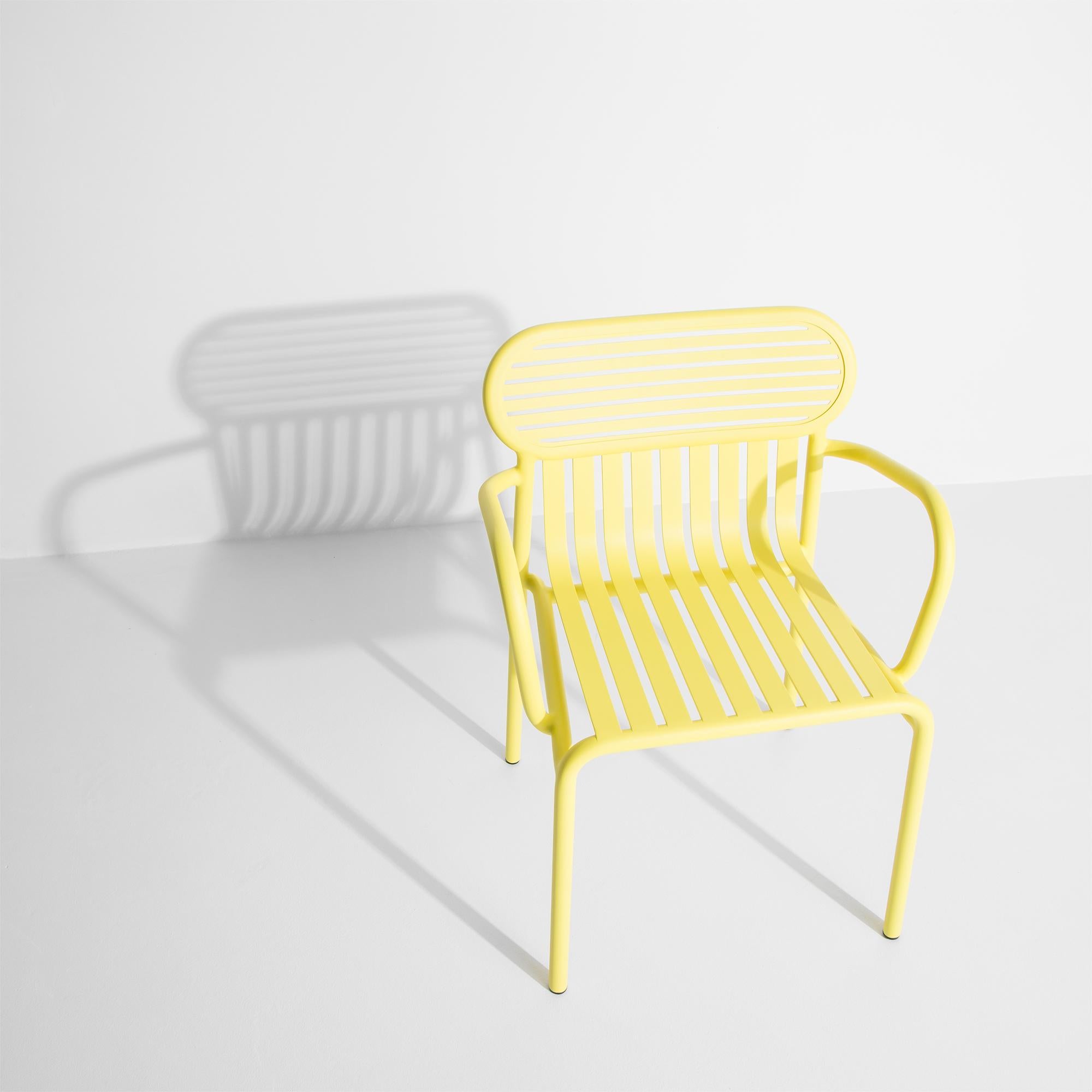 Petite Friture Week-End Bridge Chair in Yellow Aluminium by Studio BrichetZiegler, 2017

The week-end collection is a full range of outdoor furniture, in aluminium grained epoxy paint, matt finish, that includes 18 functions and 8 colours for the