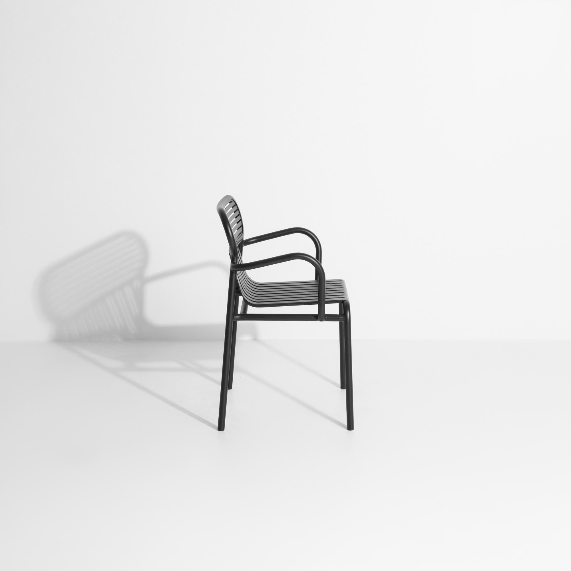 Verniciatura a polvere PETITE FRITURE Week-end, Sedia a ponte con braccioli, nero, Studio Brichet-Ziegler in vendita