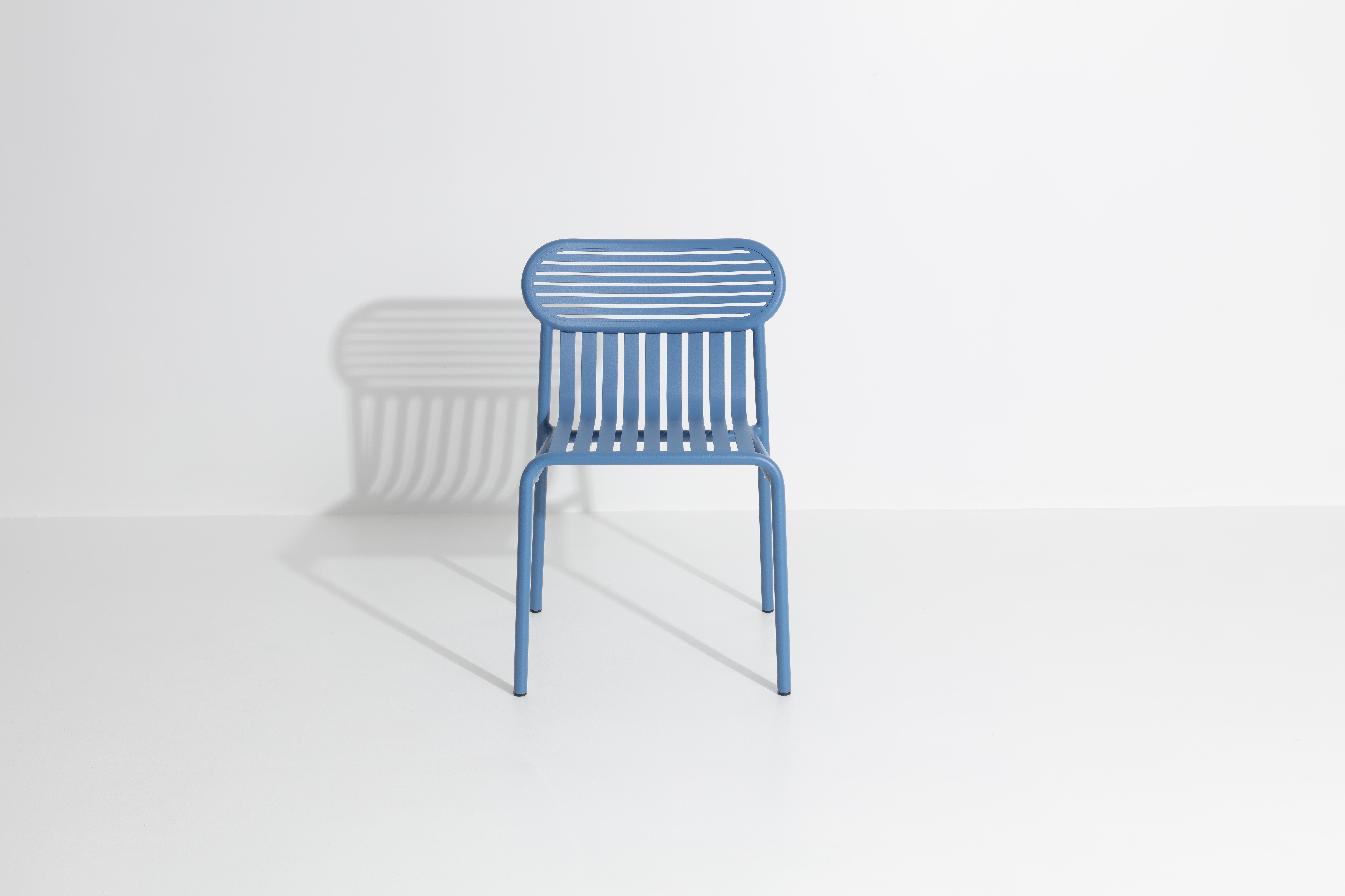 Petite Friture Week-End Chair in Azur Blue Aluminium by Studio BrichetZiegler, 2017

The week-end collection is a full range of outdoor furniture, in aluminium grained epoxy paint, matt finish, that includes 18 functions and 8 colours for the