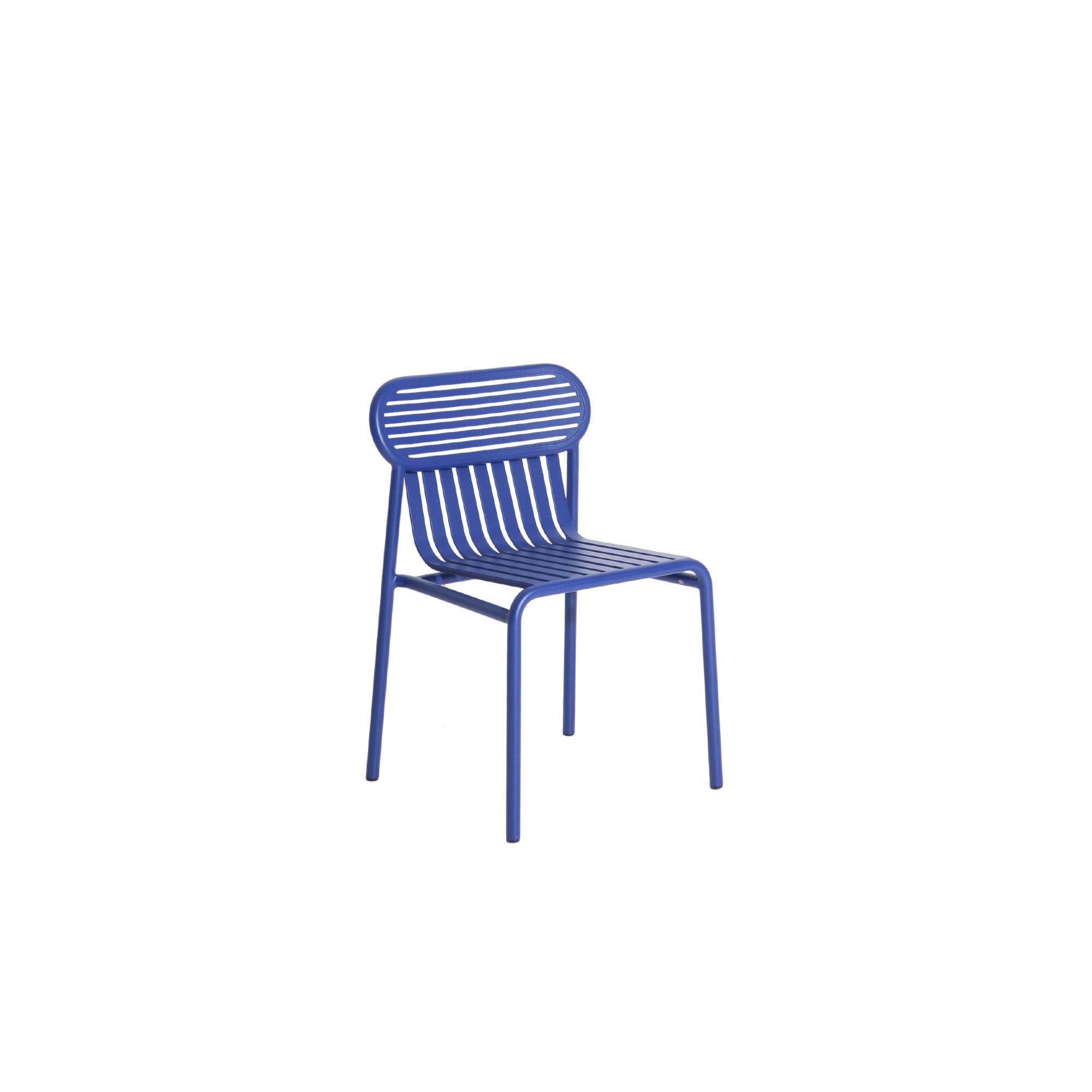 Petite Friture Week-End Chair in Blue Aluminium by Studio BrichetZiegler, 2017

The week-end collection is a full range of outdoor furniture, in aluminium grained epoxy paint, matt finish, that includes 18 functions and 8 colours for the retail