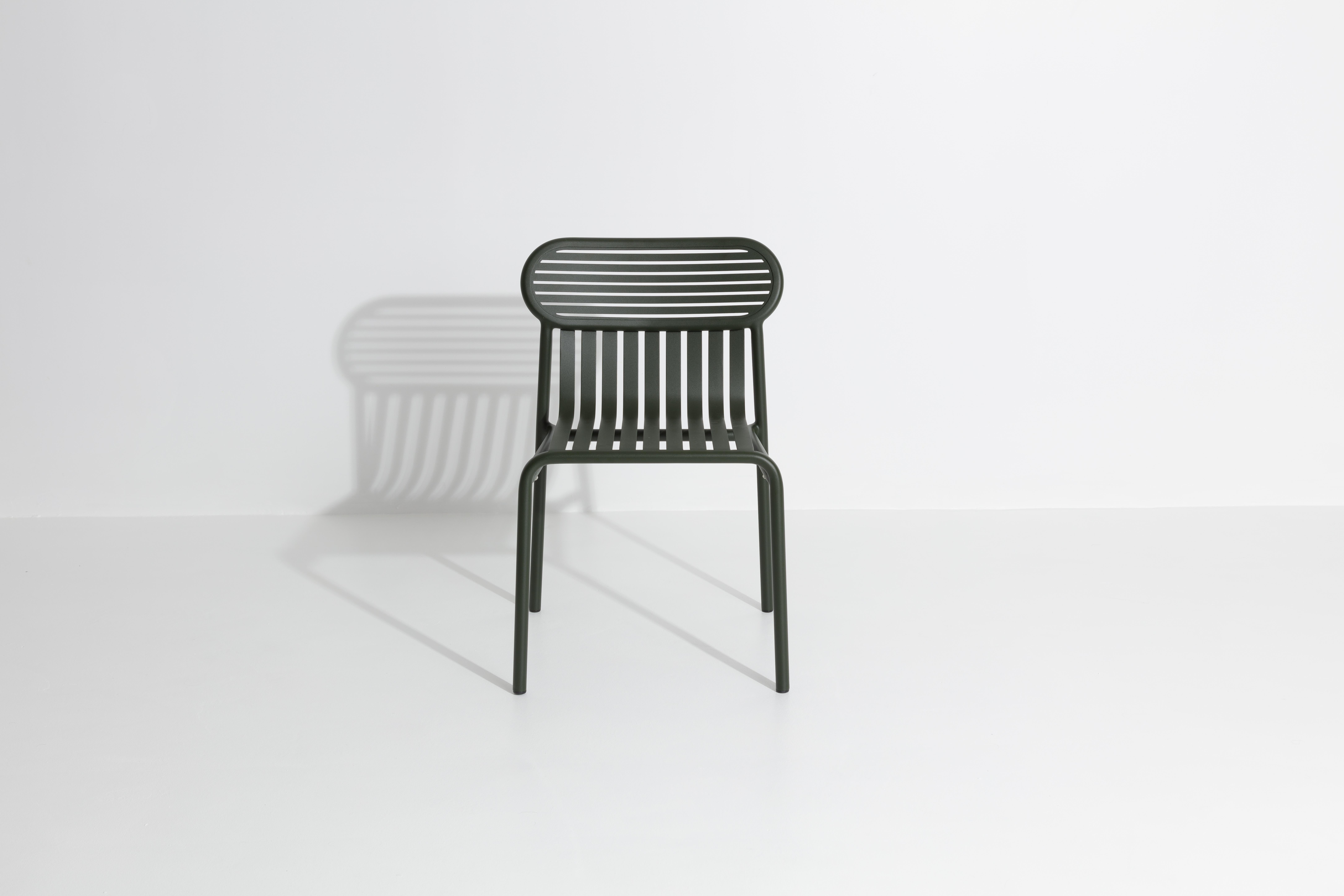 Petite Friture Week-End Chair in Glass Green Aluminium by Studio BrichetZiegler, 2017

The week-end collection is a full range of outdoor furniture, in aluminium grained epoxy paint, matt finish, that includes 18 functions and 8 colours for the