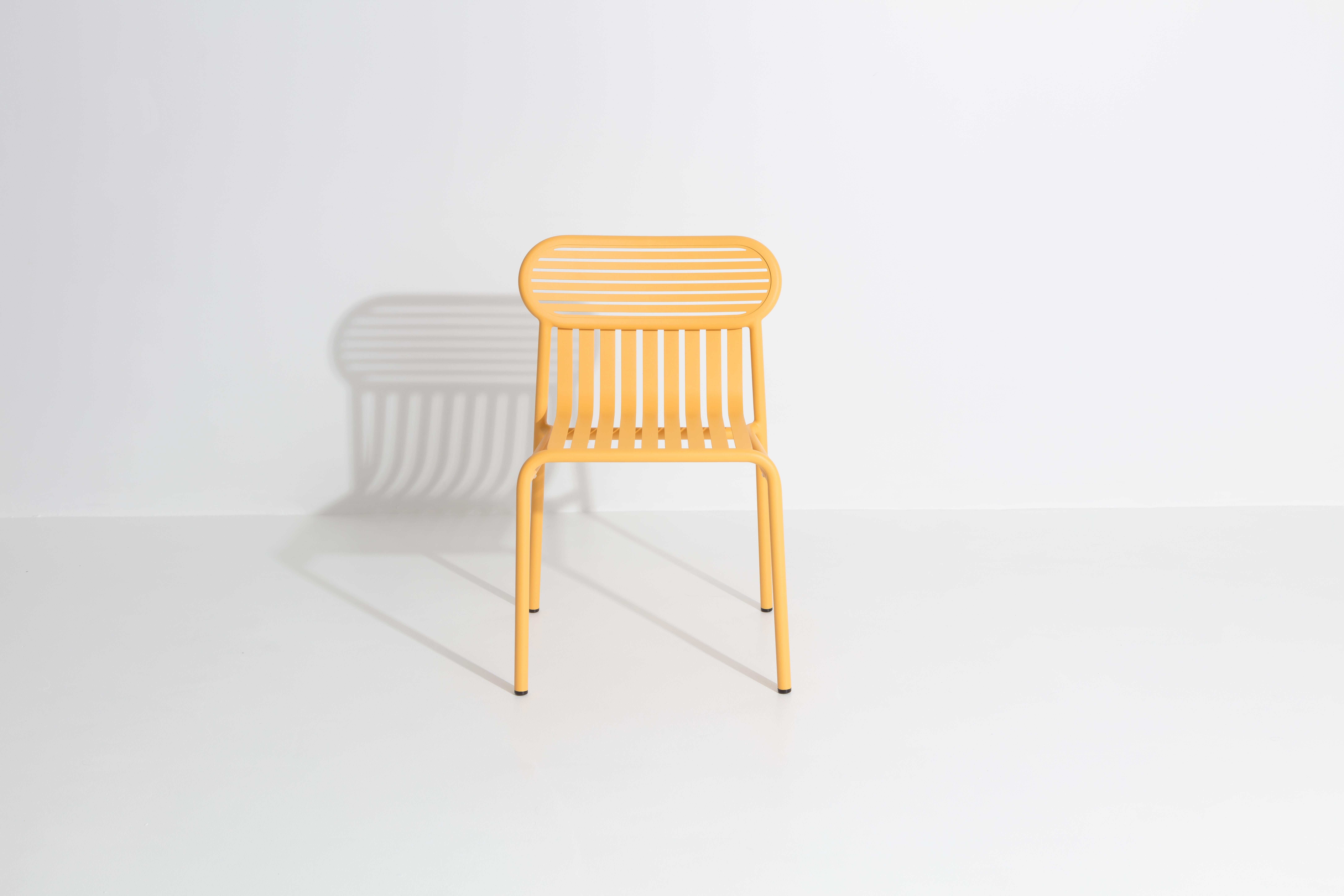 Petite Friture Week-End Chair in Saffron Aluminium by Studio BrichetZiegler, 2017

The week-end collection is a full range of outdoor furniture, in aluminium grained epoxy paint, matt finish, that includes 18 functions and 8 colours for the retail