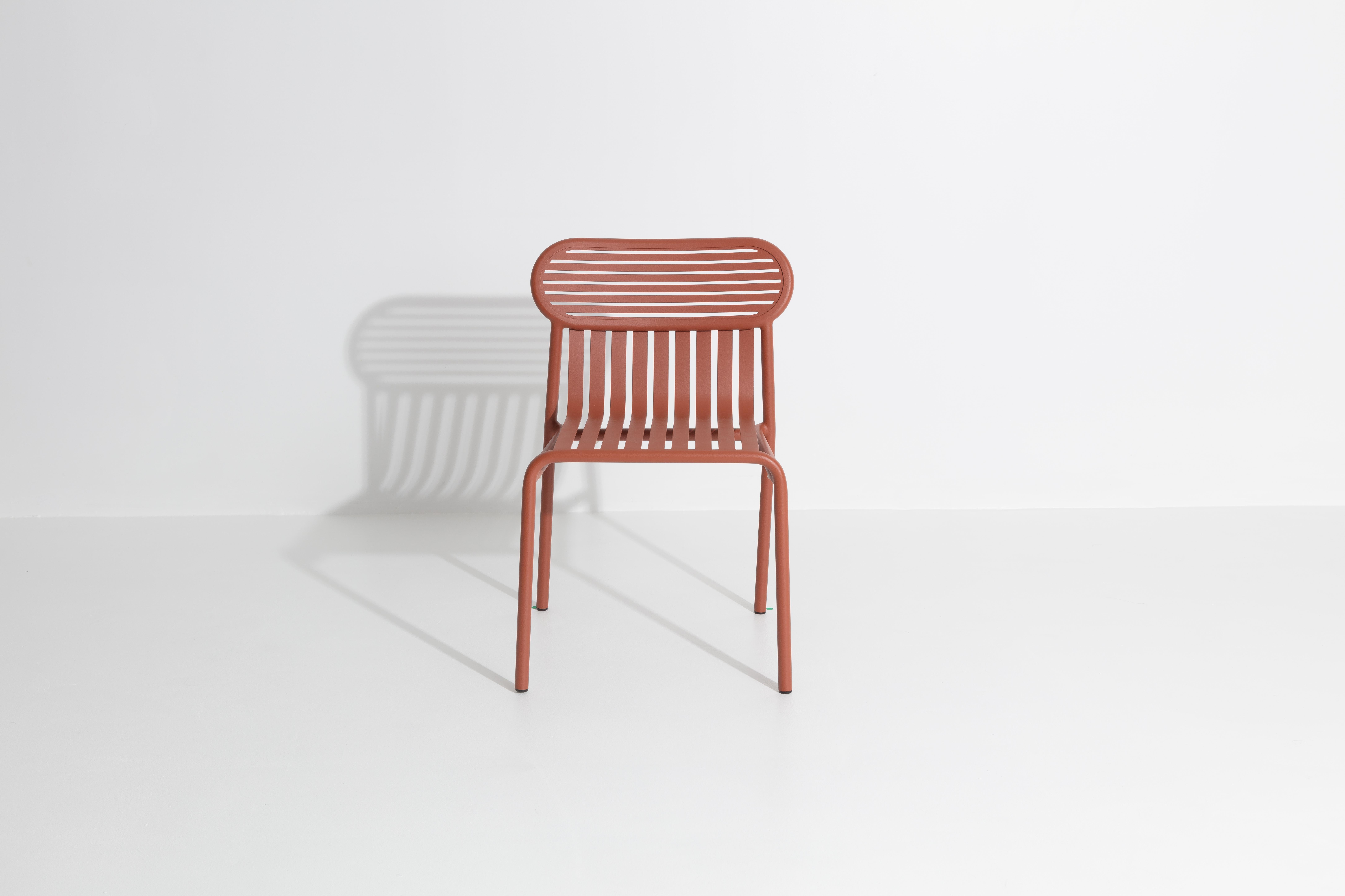 Petite Friture Week-End Chair in Terracotta Aluminium by Studio BrichetZiegler, 2017

The week-end collection is a full range of outdoor furniture, in aluminium grained epoxy paint, matt finish, that includes 18 functions and 8 colours for the