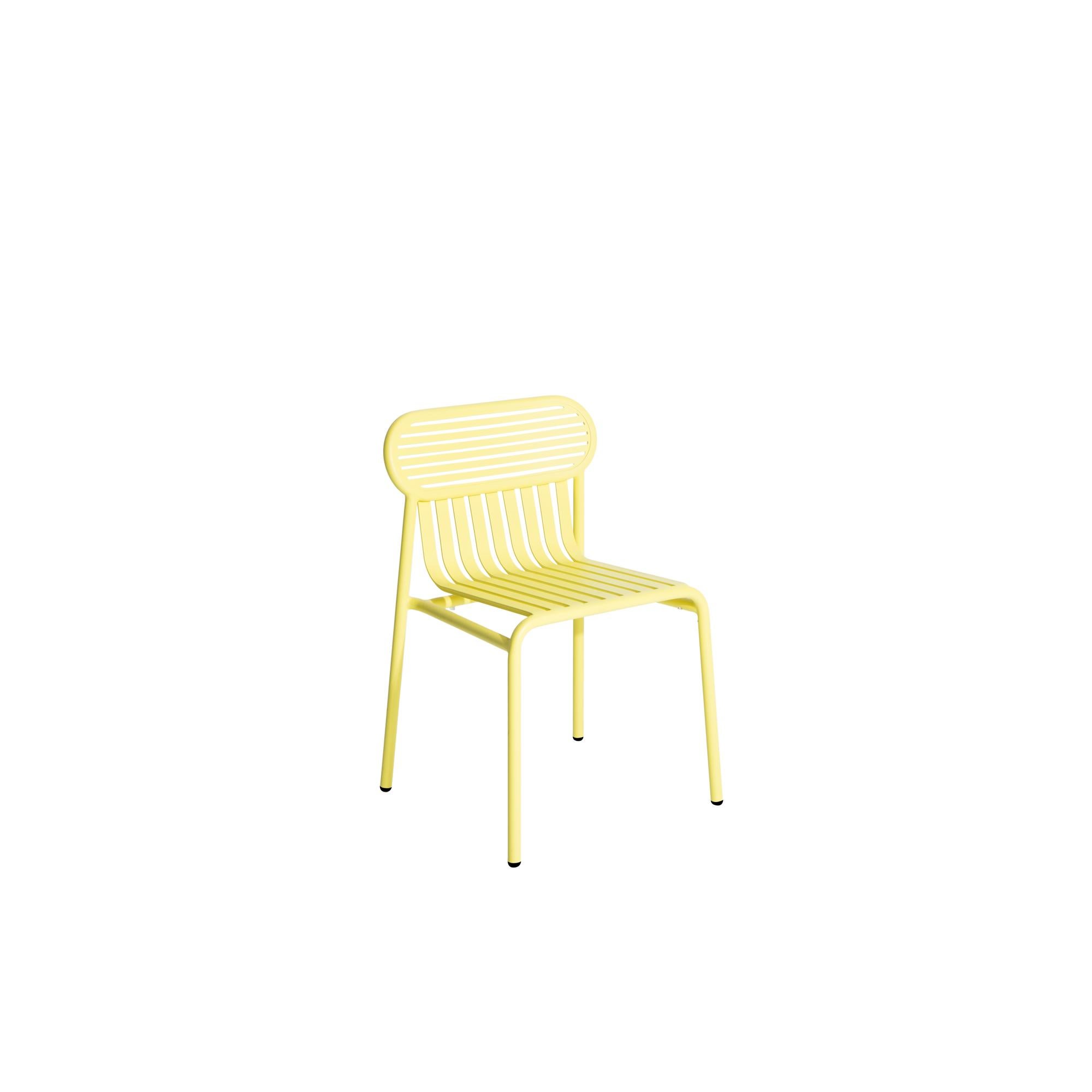 Petite Friture Week-End Chair in Yellow Aluminium by Studio BrichetZiegler, 2017

The week-end collection is a full range of outdoor furniture, in aluminium grained epoxy paint, matt finish, that includes 18 functions and 8 colours for the retail