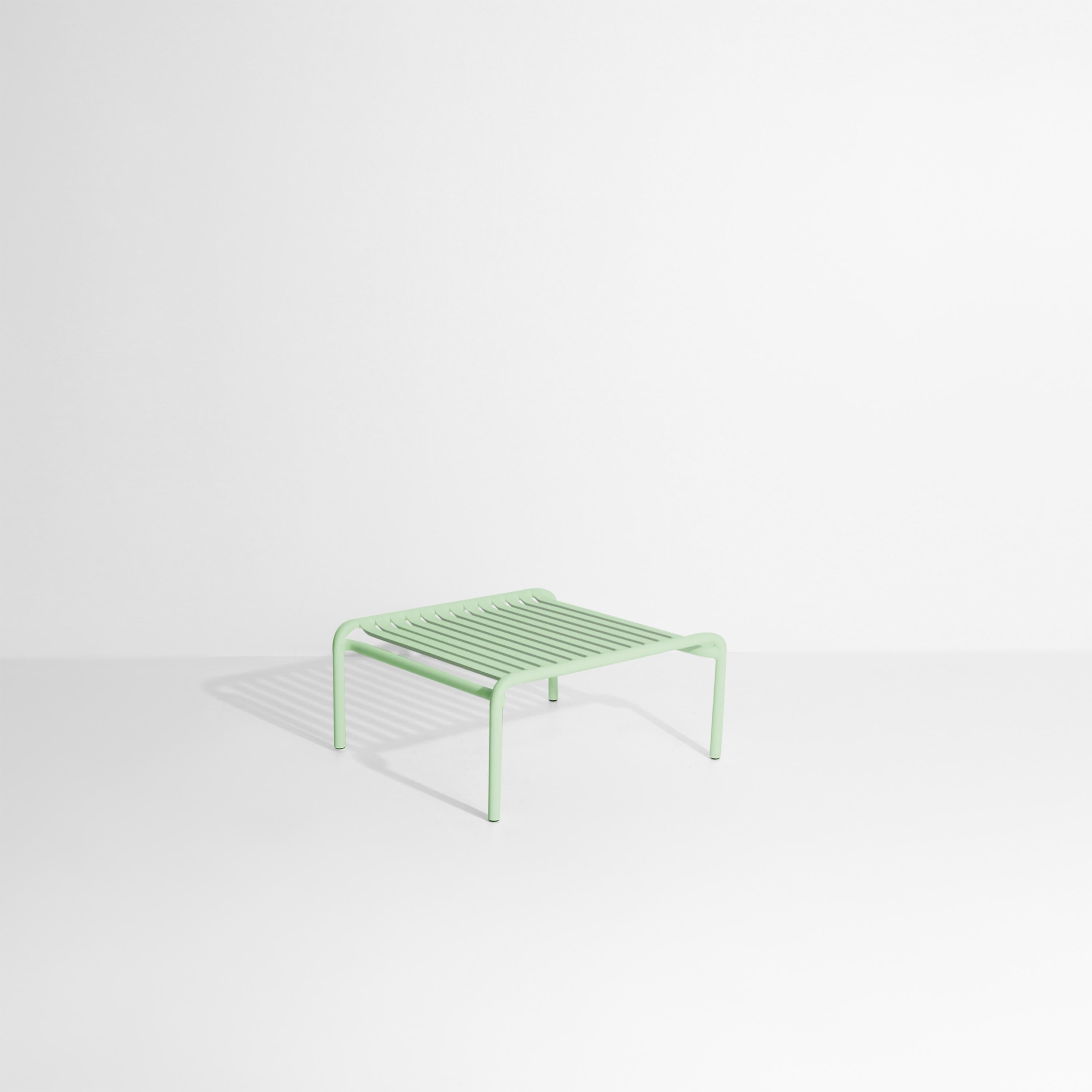 Petite Friture Week-End Coffee Table in Pastel Green Aluminium by Studio BrichetZiegler, 2017

The week-end collection is a full range of outdoor furniture, in aluminium grained epoxy paint, matt finish, that includes 18 functions and 8 colours