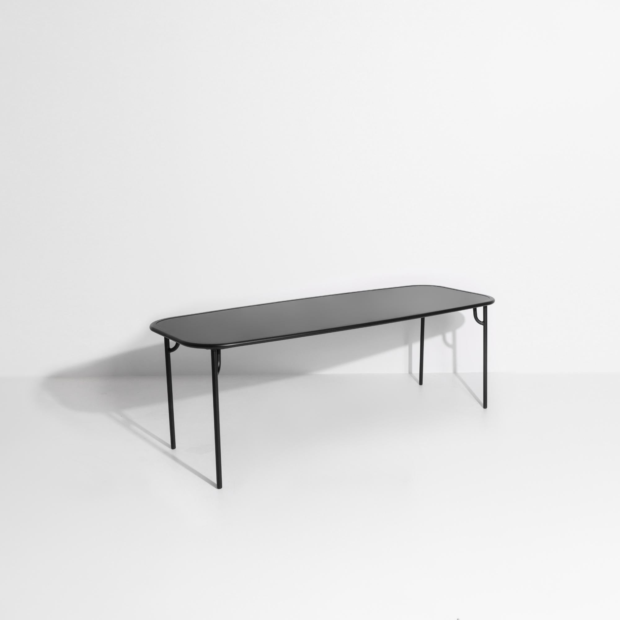Contemporary Petite Friture Week-End Large Plain Rectangular Dining Table in Black Aluminium For Sale