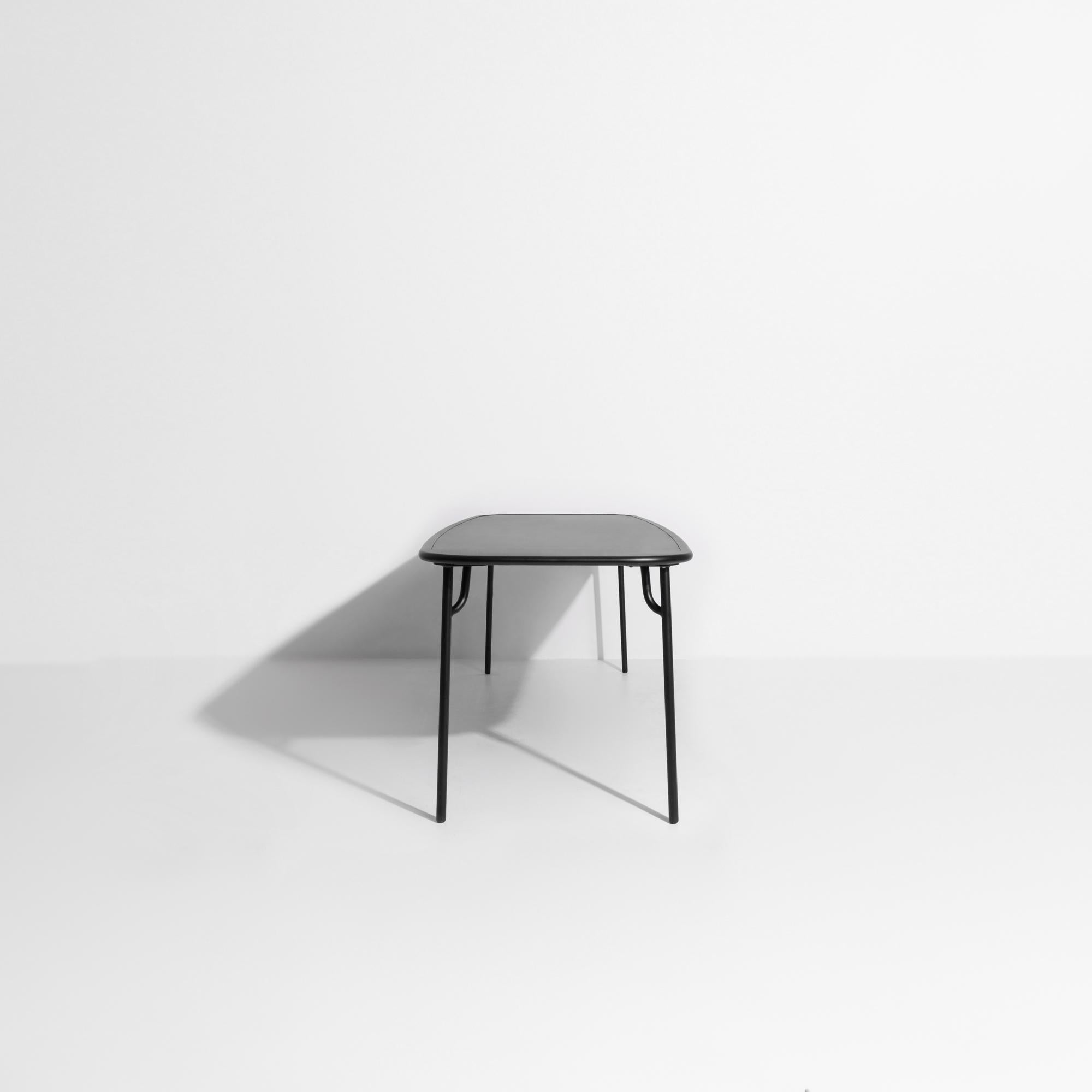 Aluminum Petite Friture Week-End Large Plain Rectangular Dining Table in Black Aluminium For Sale