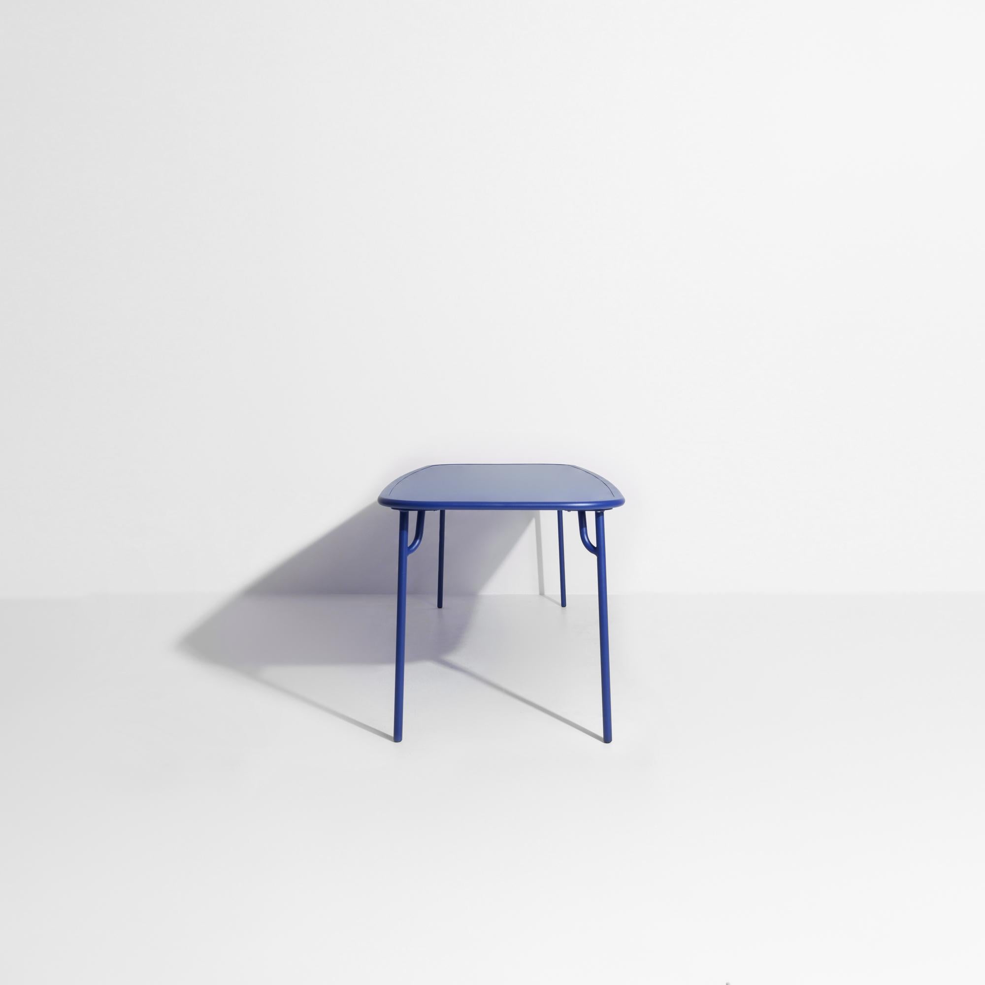Aluminum Petite Friture Week-End Large Plain Rectangular Dining Table in Blue Aluminium For Sale