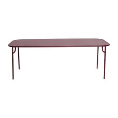 Petite Friture Week-End Large Plain Rectangular Dining Table in Burgundy, 2017