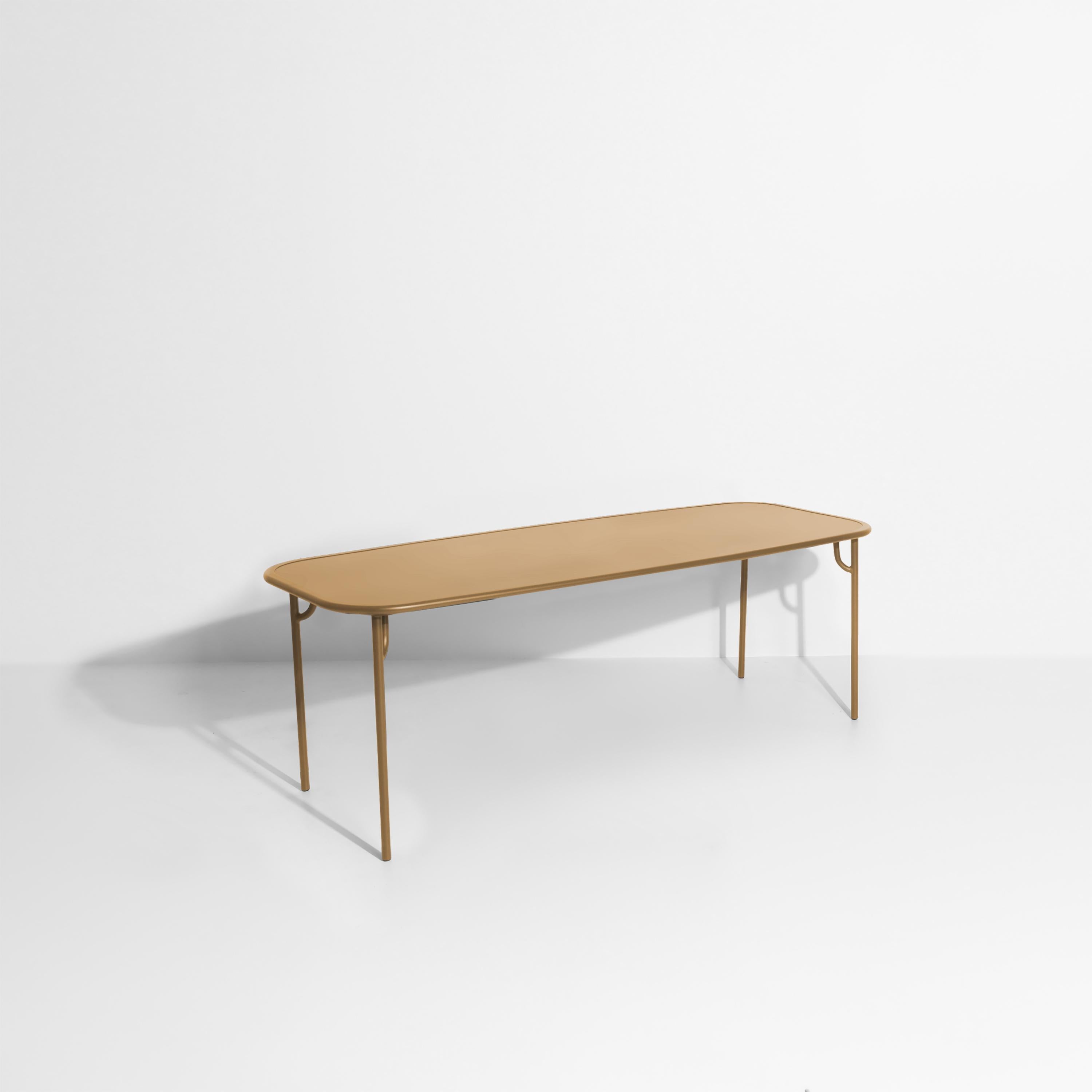 Petite Friture Week-End Large Plain Rectangular Dining Table in Gold Aluminium by Studio BrichetZiegler, 2017

The week-end collection is a full range of outdoor furniture, in aluminium grained epoxy paint, matt finish, that includes 18 functions