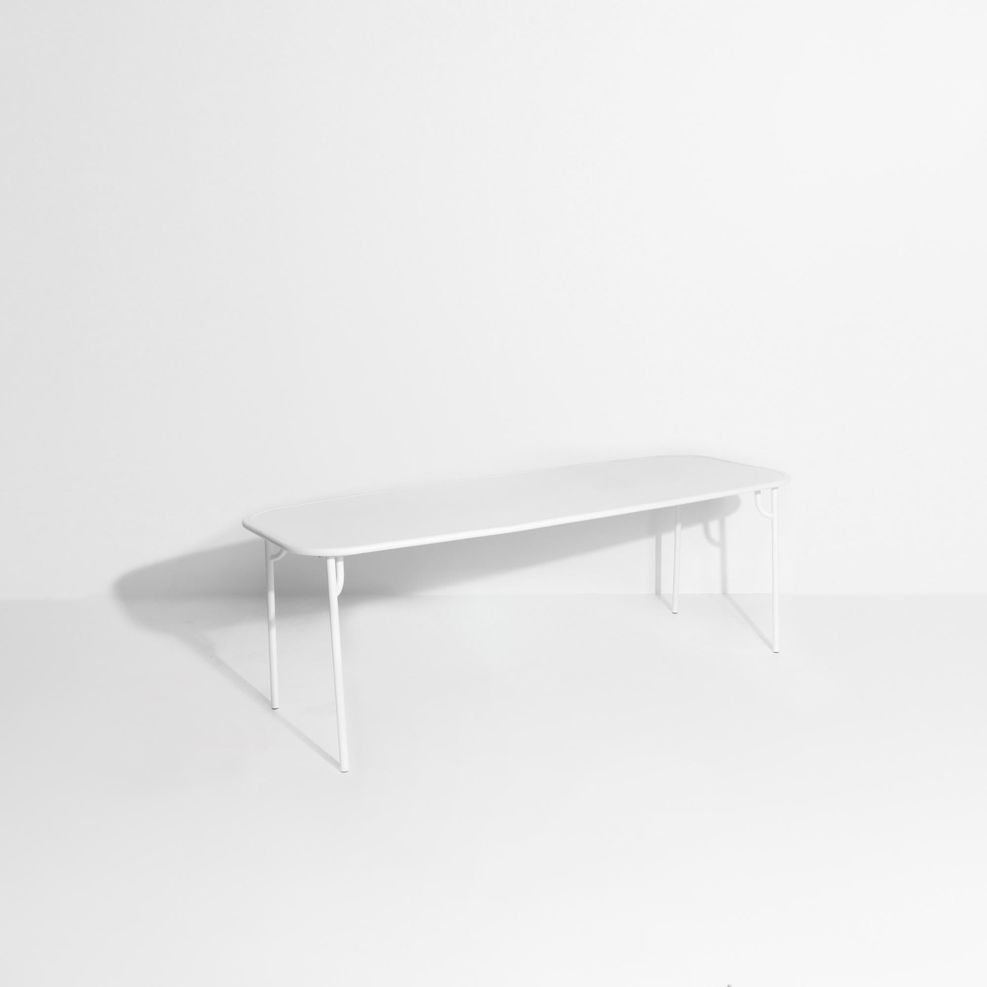 Contemporary Petite Friture Week-End Large Plain Rectangular Dining Table in White Aluminium For Sale