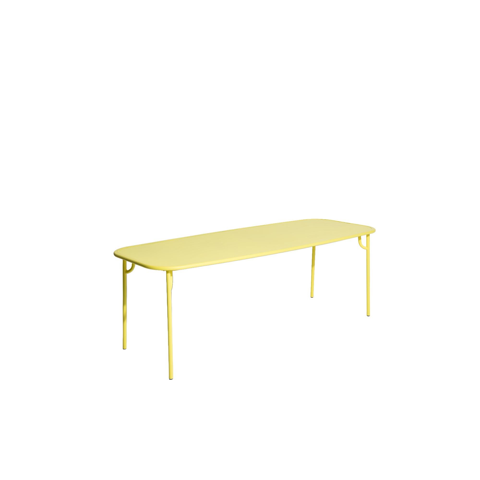 Petite Friture Week-End Large Plain Rectangular Dining Table in Yellow Aluminium by Studio BrichetZiegler, 2017

The week-end collection is a full range of outdoor furniture, in aluminium grained epoxy paint, matt finish, that includes 18