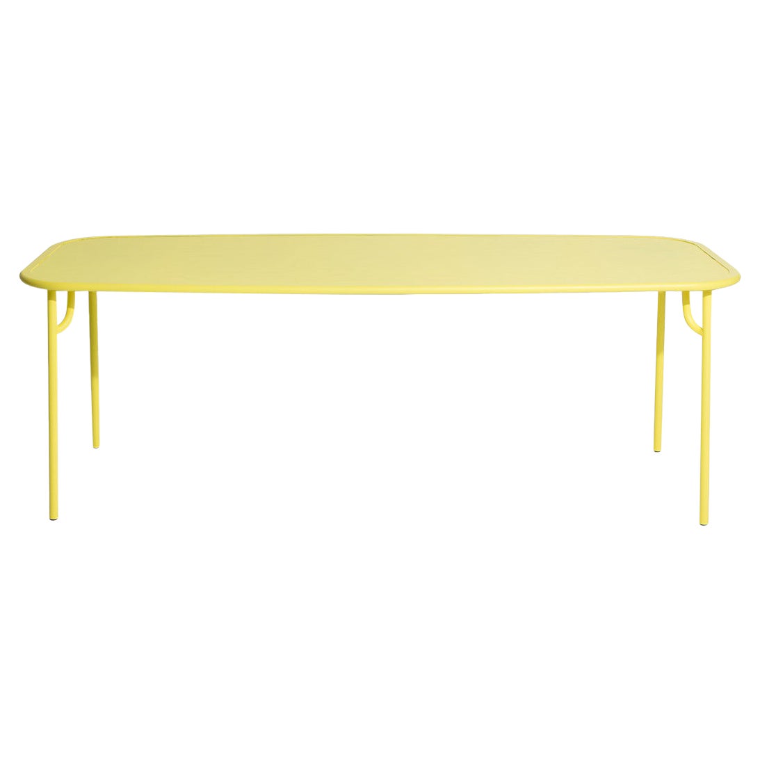 Tavolo da pranzo rettangolare liscio grande Petite Friture Week-End in alluminio giallo