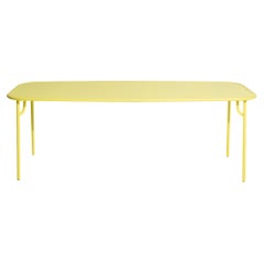 Petite Friture Week-End Large Plain Rectangular Dining Table in Yellow Aluminium
