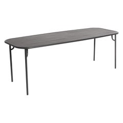 Petite table de salle à manger rectangulaire Friture Week-end en anthracite avec lattes