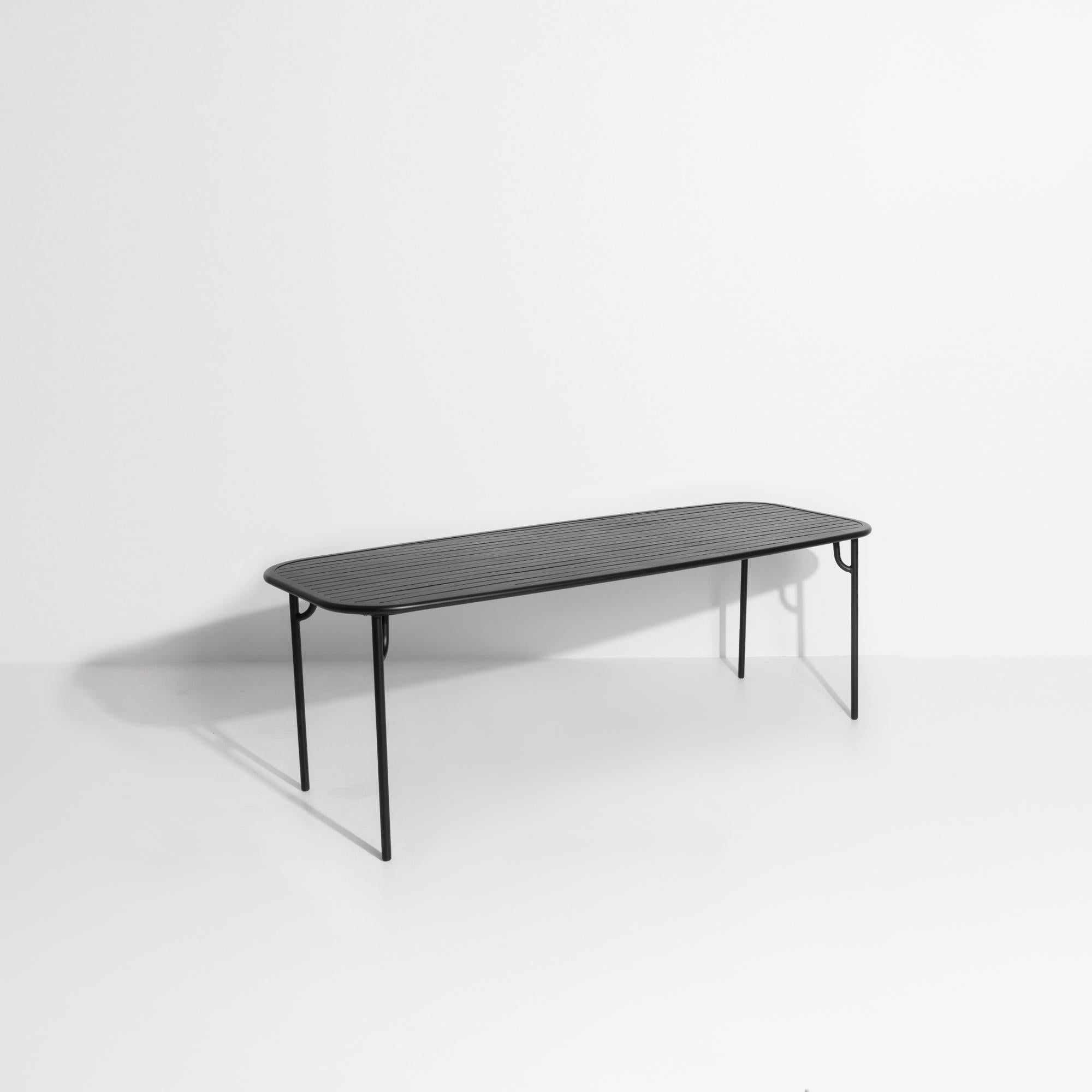 Contemporary Petite Friture Week-End Large Rectangular Dining Table in Black with Slats For Sale