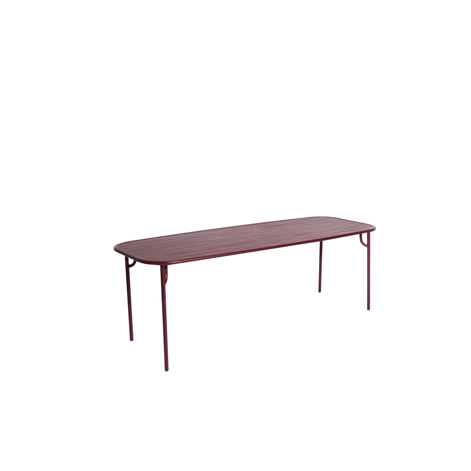 Petite Friture Week-End Large Rectangular Dining Table in Burgundy Aluminium with Slats by Studio BrichetZiegler, 2017

The week-end collection is a full range of outdoor furniture, in aluminium grained epoxy paint, matt finish, that includes 18