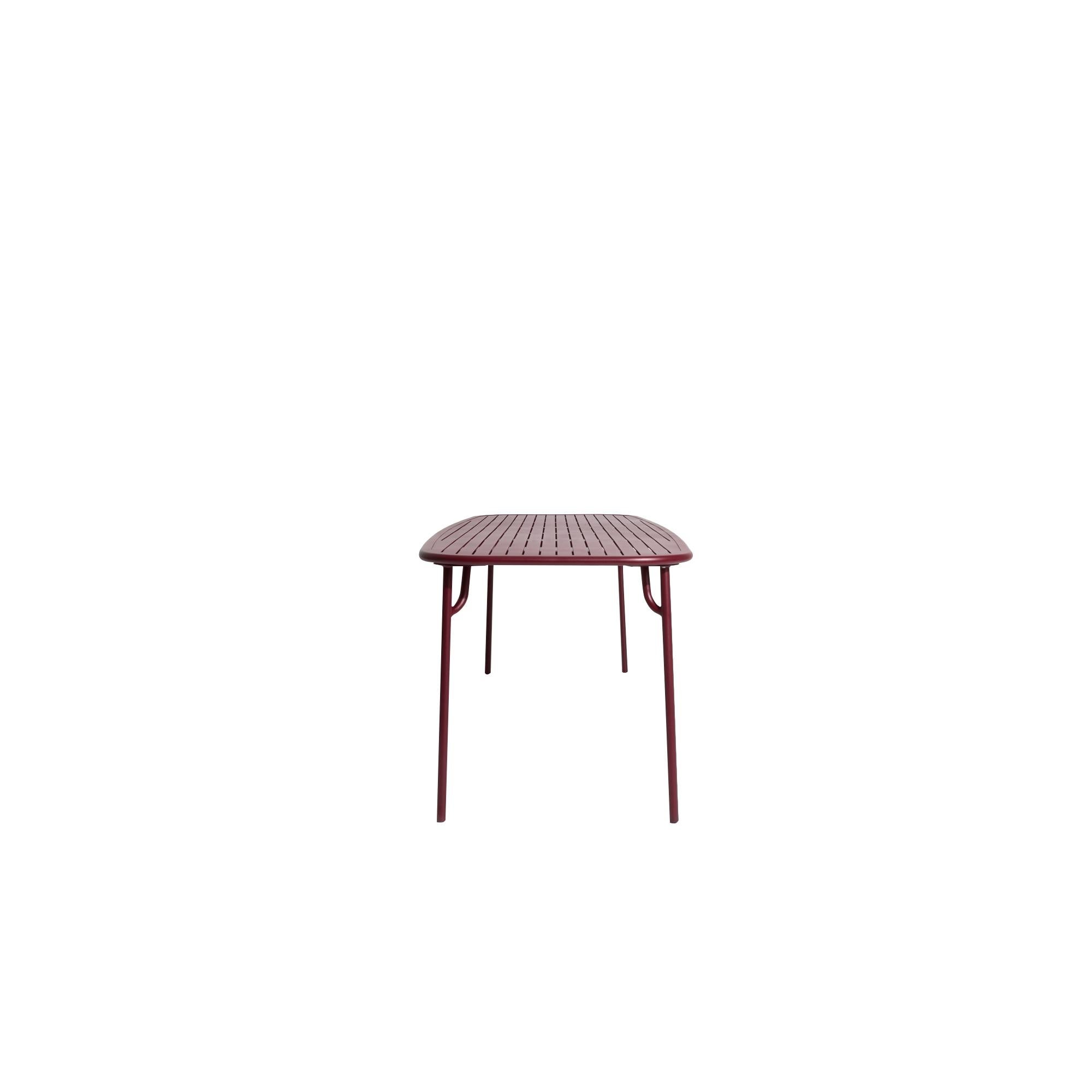 Chinese Petite Friture Week-End Large Rectangular Dining Table in Burgundy with Slats  For Sale