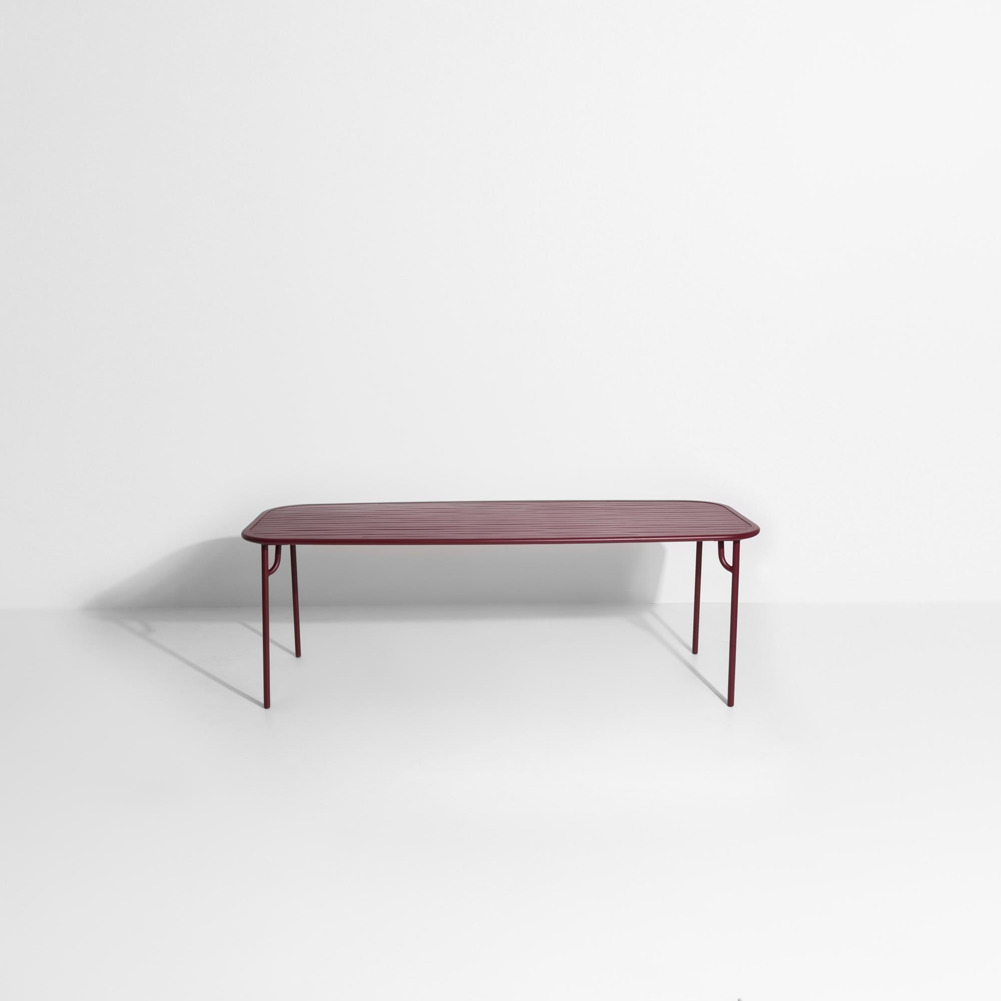 Petite Friture Week-End Large Rectangular Dining Table in Burgundy with Slats  In New Condition For Sale In Brooklyn, NY