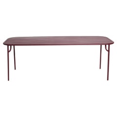 Petite Friture Week-End Large Rectangular Dining Table in Burgundy with Slats
