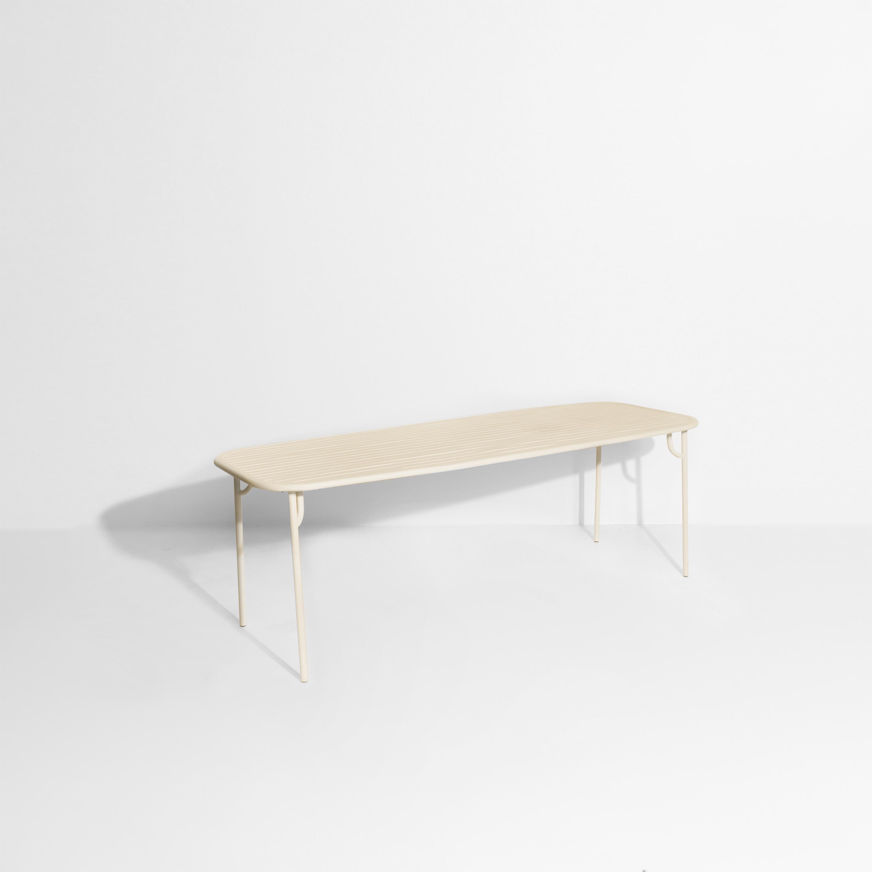 Petite Friture Week-End Large Rectangular Dining Table in Ivory Aluminium with Slats by Studio BrichetZiegler, 2017

The week-end collection is a full range of outdoor furniture, in aluminium grained epoxy paint, matt finish, that includes 18