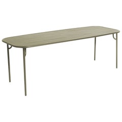 Petite table de salle à manger rectangulaire Friture Week-end en vert jade avec ardoises