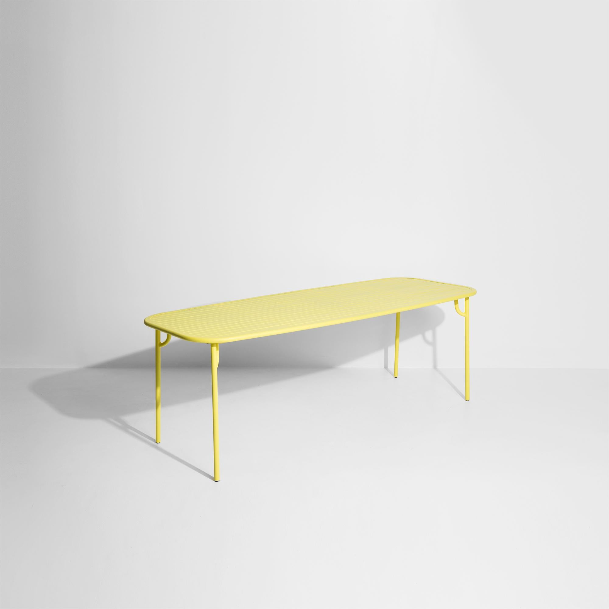 Petite Friture Week-End Large Rectangular Dining Table in Yellow Aluminium with Slats by Studio BrichetZiegler, 2017

The week-end collection is a full range of outdoor furniture, in aluminium grained epoxy paint, matt finish, that includes 18